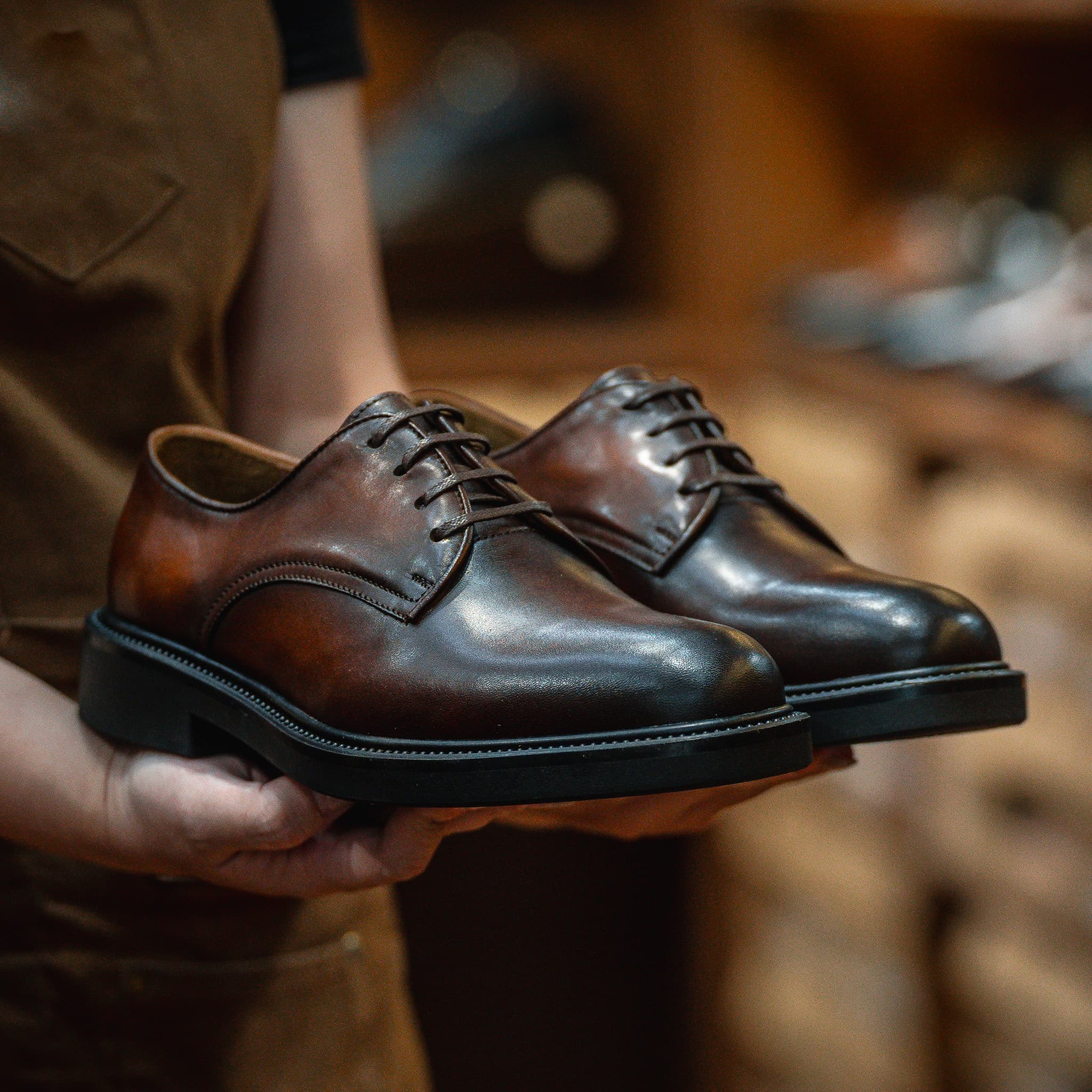 Giày Derby Classic dòng Amarula Beckman - Nâu Patina