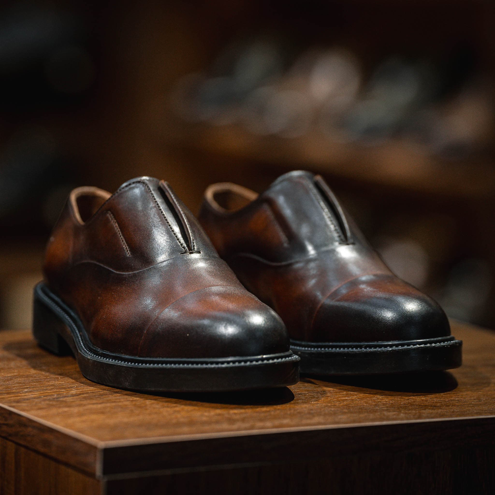 Giày Oxford Slipon dòng Pisco Beckman- Nâu Patina 1