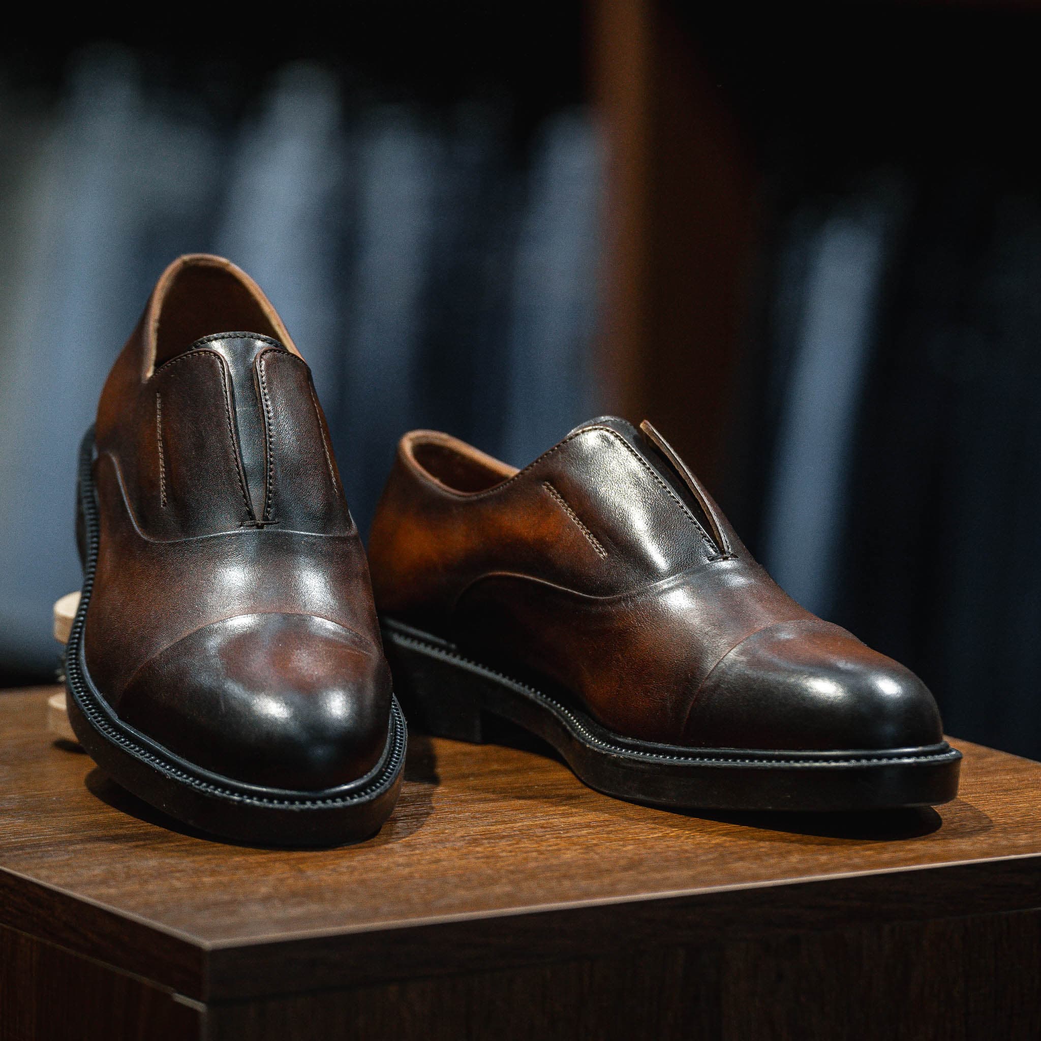 Giày Oxford Slipon dòng Pisco Beckman- Nâu Patina 6