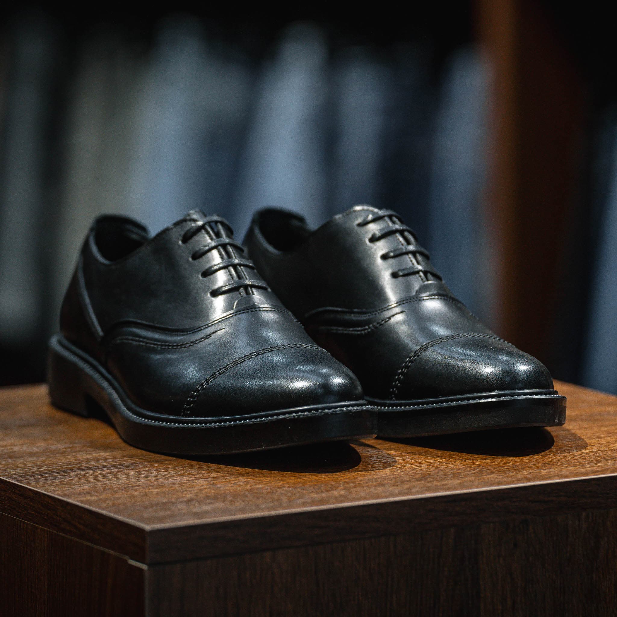 Giày Oxford dòng Macallan Beckman- Đen Patina