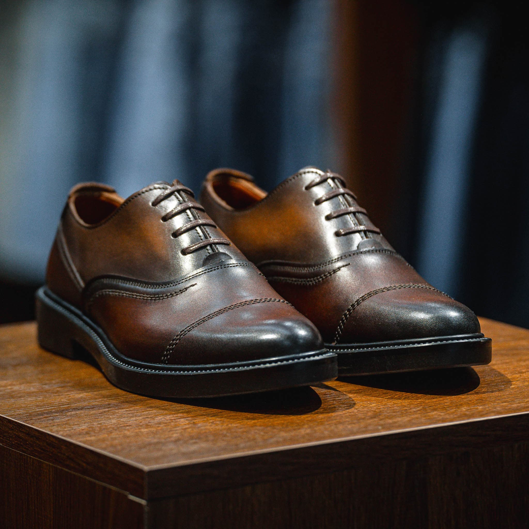 Giày Oxford Captoe dòng Macallan Beckman - Nâu Patina