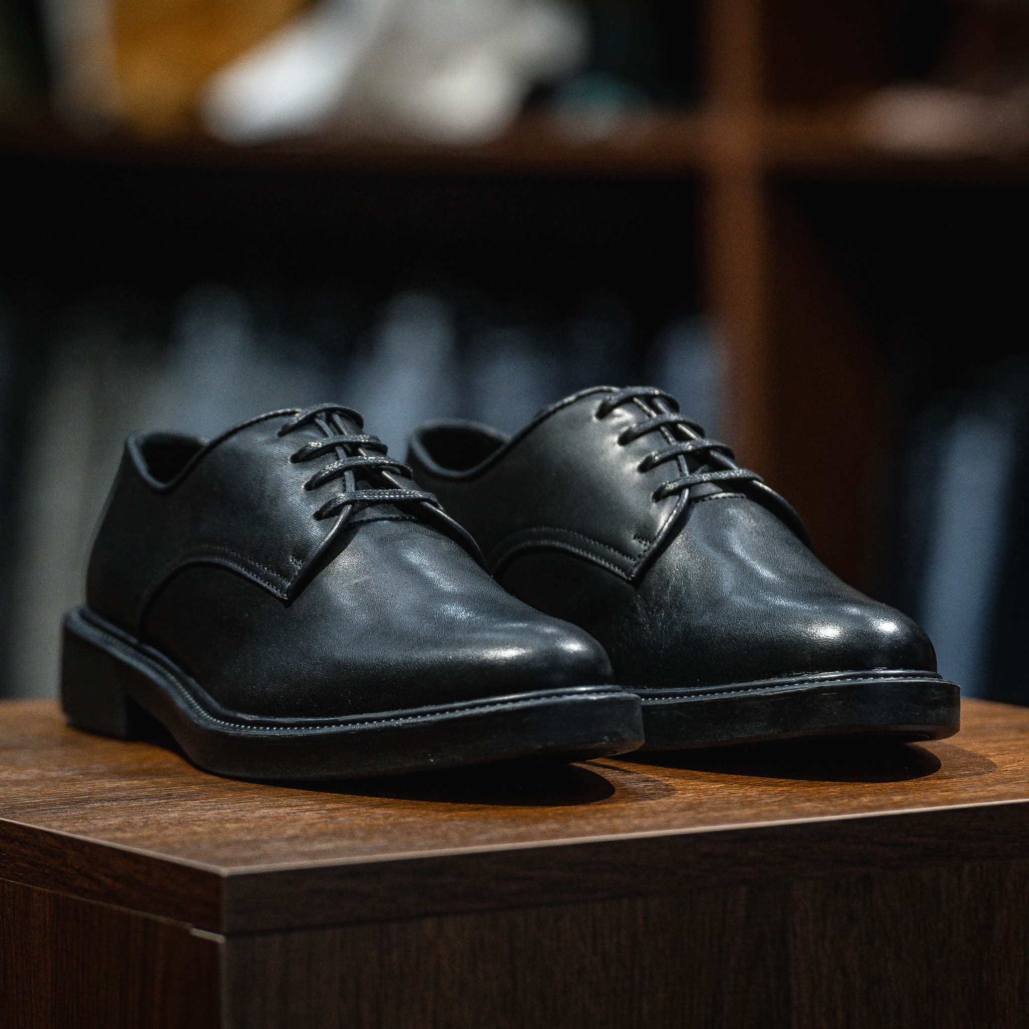 Giày Derby Classic dòng Amarula Beckman- Đen Patina