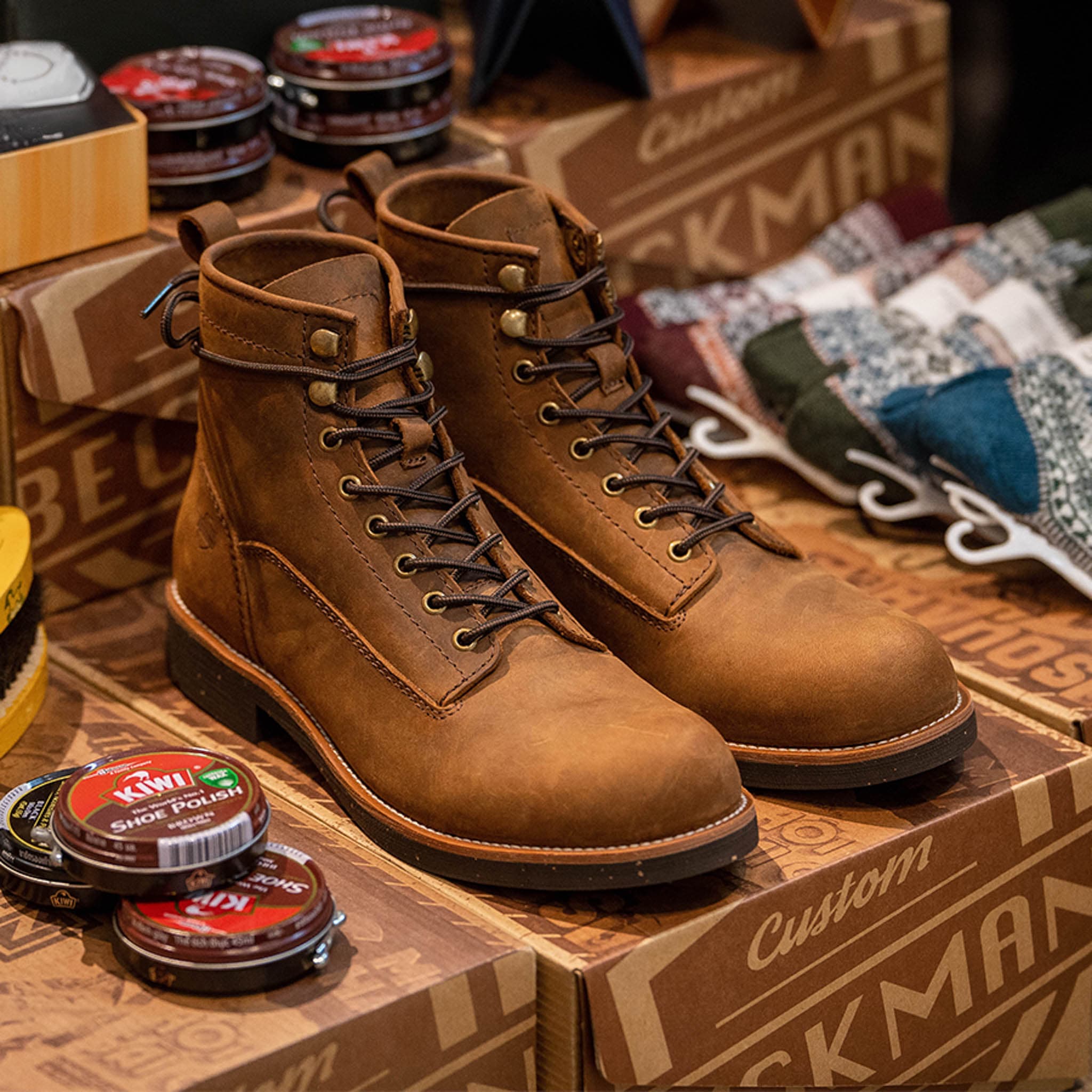 Giày Boots Lineman Beckman- Bò