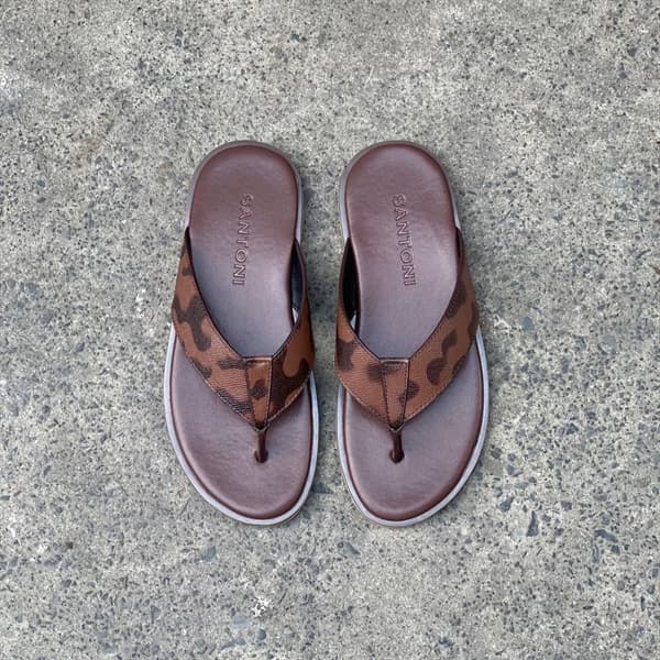 Dép Santoni xỏ ngón - NÂU - 39