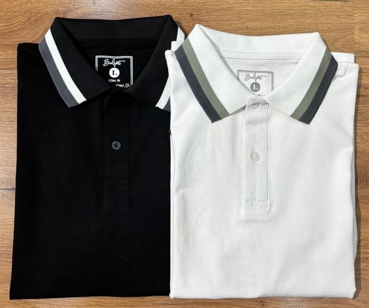 ÁO POLO BELFORT PHỐI VIỀN CỔ - TRẮNG - M