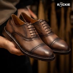 Giày Beckman PH Oxford Captoe 5 lỗ - NÂU - 39