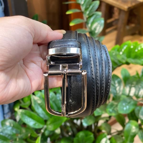 Dây Nịt CH Bản 3cm Khóa Bạc - ĐEN