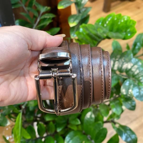 Dây Nịt CH Bản 3cm Khóa Bạc - NÂU