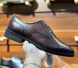 Giày Tây Santoni Oxford Trơn PH - NÂU - 39