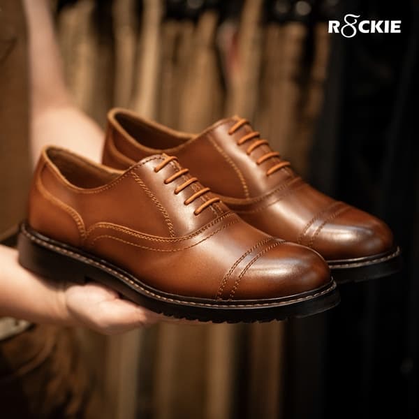 Giày Beckman PH Oxford Captoe 5 lỗ - BÒ CHÁY - 39