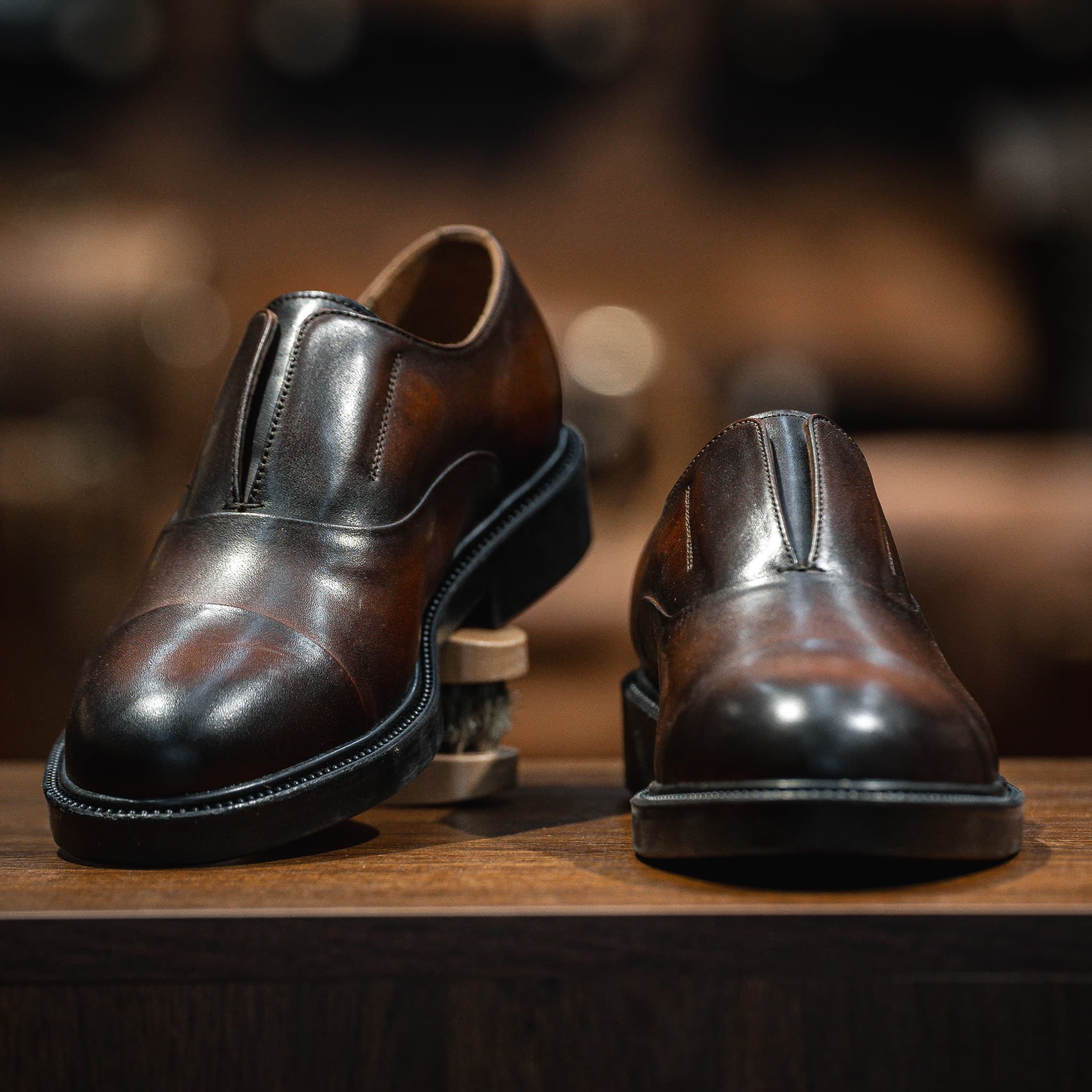 Giày Oxford Slipon dòng Pisco Beckman- Nâu Patina
