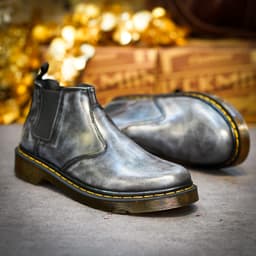 Giày Boot Chelsea Classic Chỉ vàng - Xanh Navy