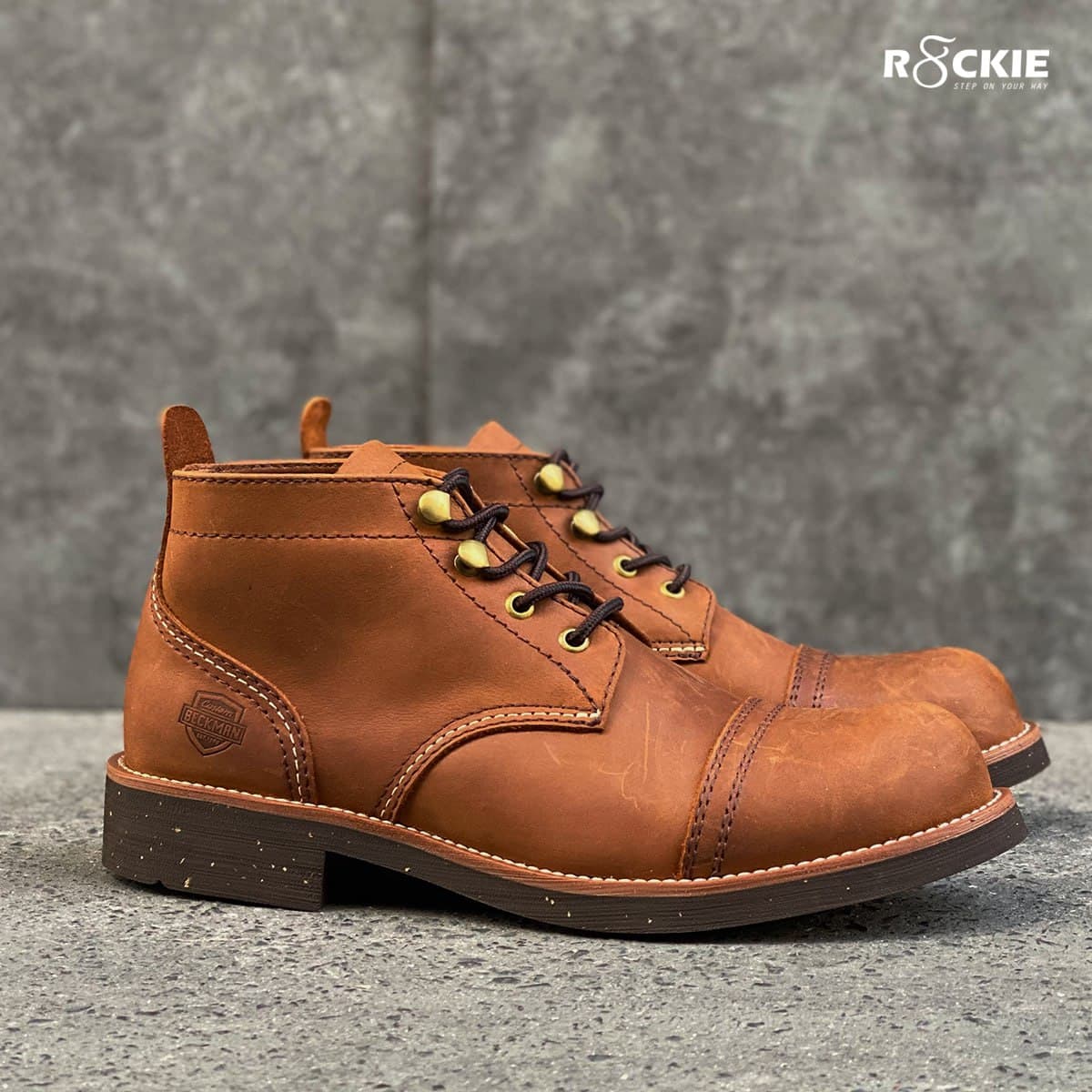 Giày Beckman Iron Ranger 2 Lổ 2 Khuy - Vàng Bò