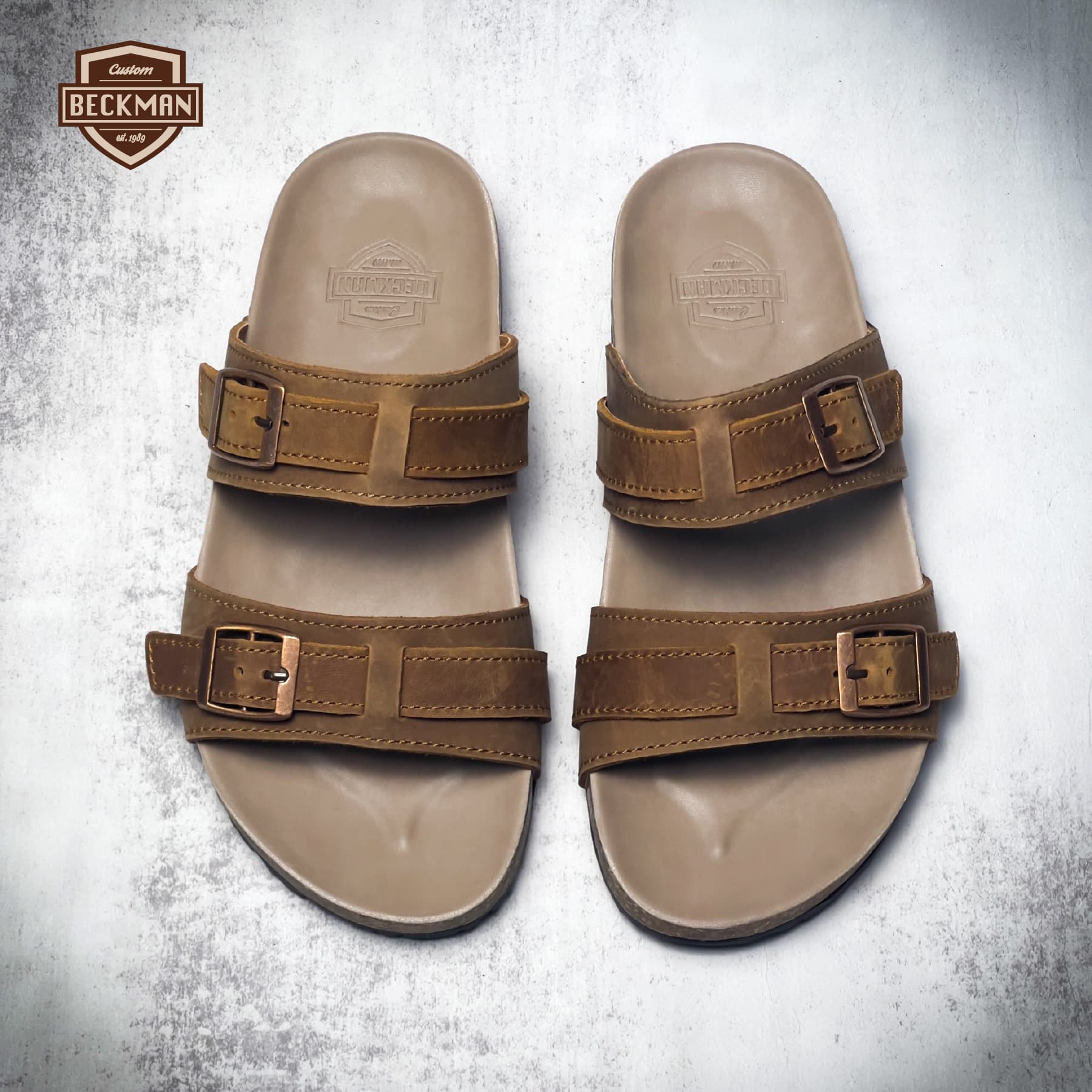 Sandals Beckman Inca đế trấu - Nâu Bò