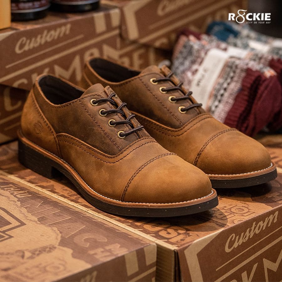 Giày Oxford Captoe 4 Lỗ BM- Bò