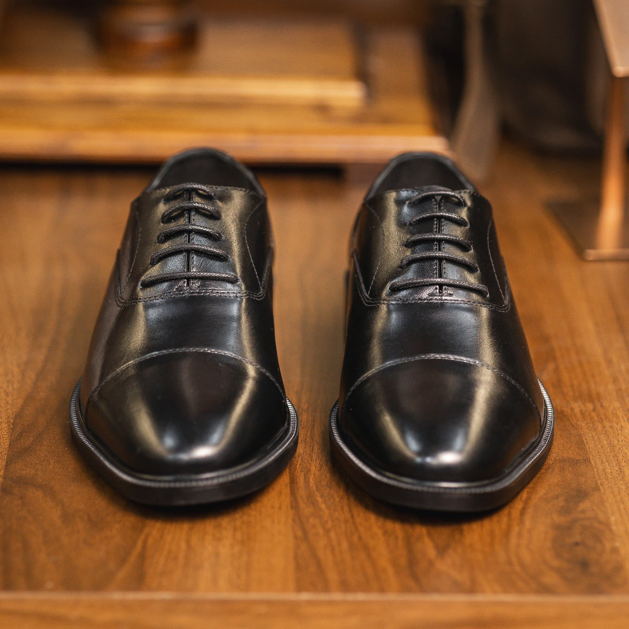 Giày Beckman Oxford Captoe AD - Đen