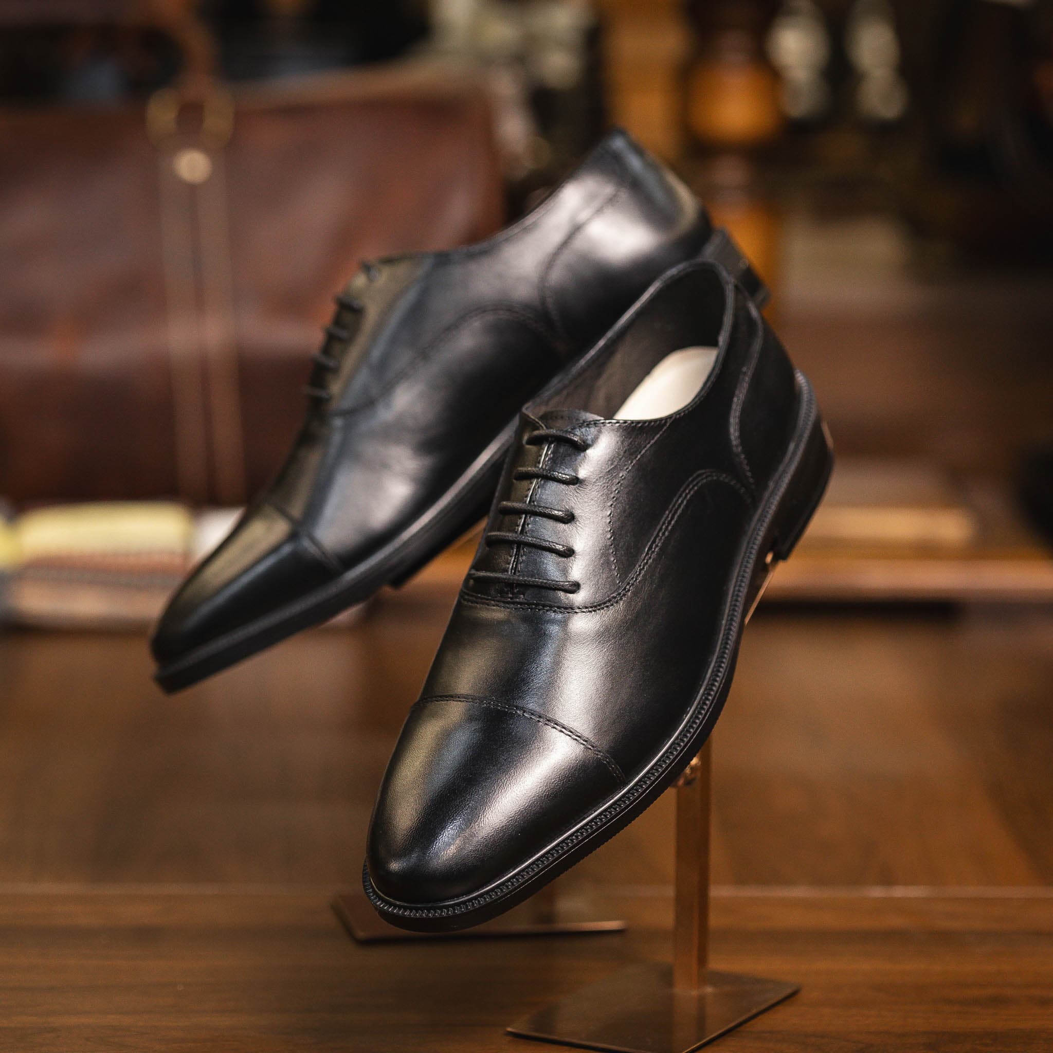 Giày Beckman Oxford Captoe AD - Đen 17