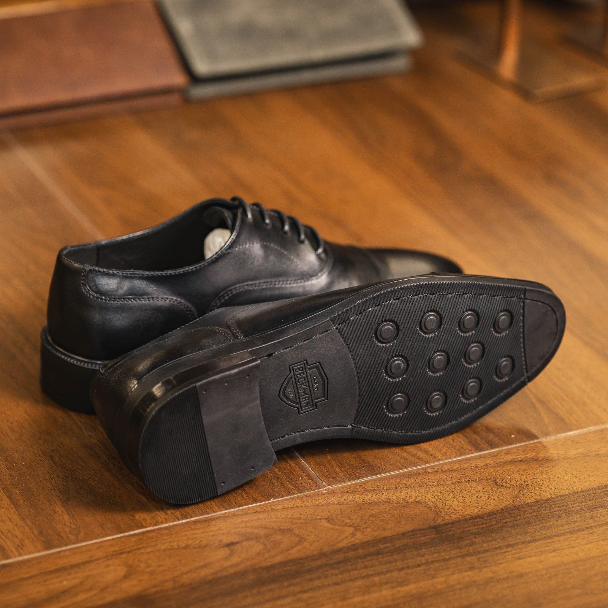 Giày Beckman Oxford Captoe AD - Đen 13