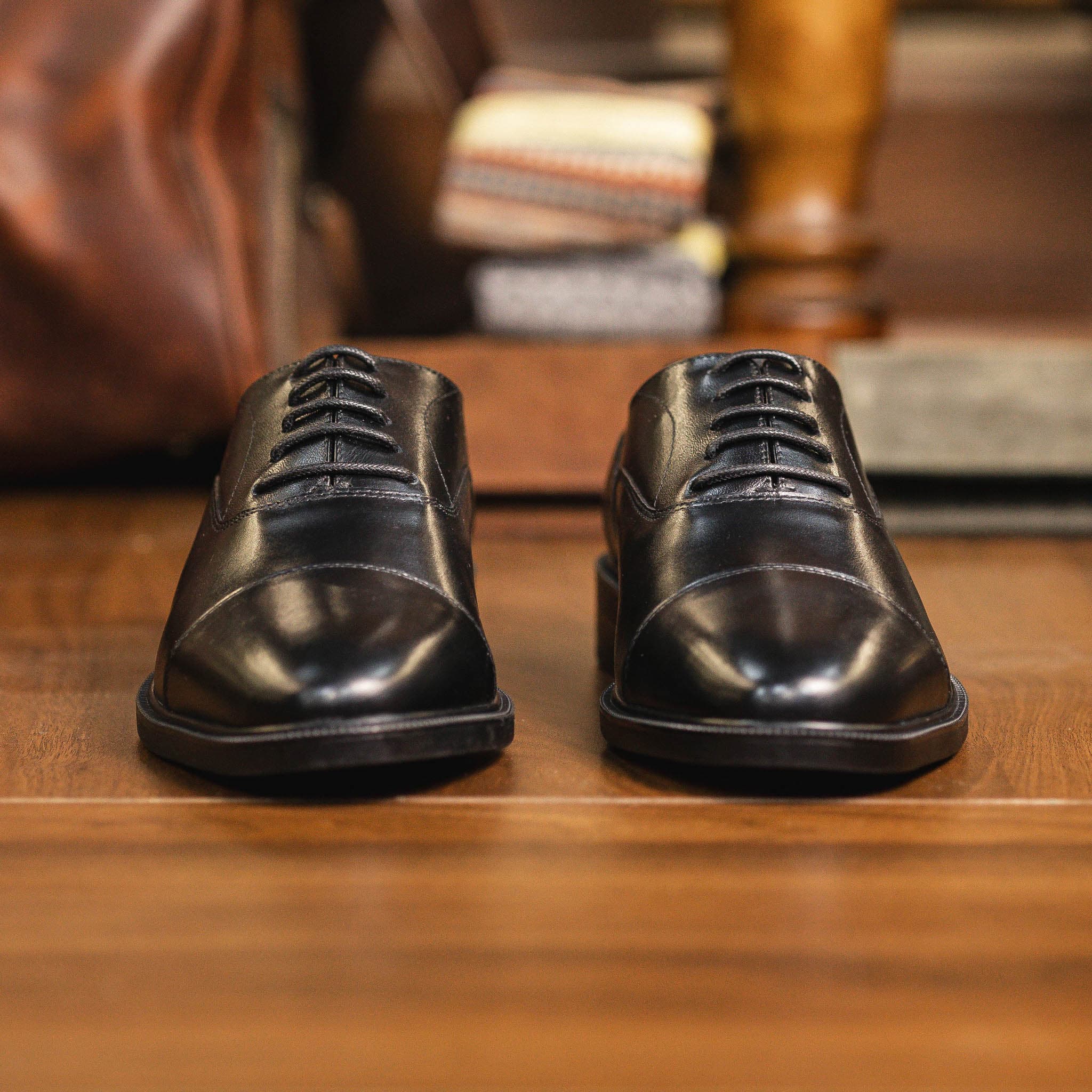 Giày Beckman Oxford Captoe AD - Đen 14