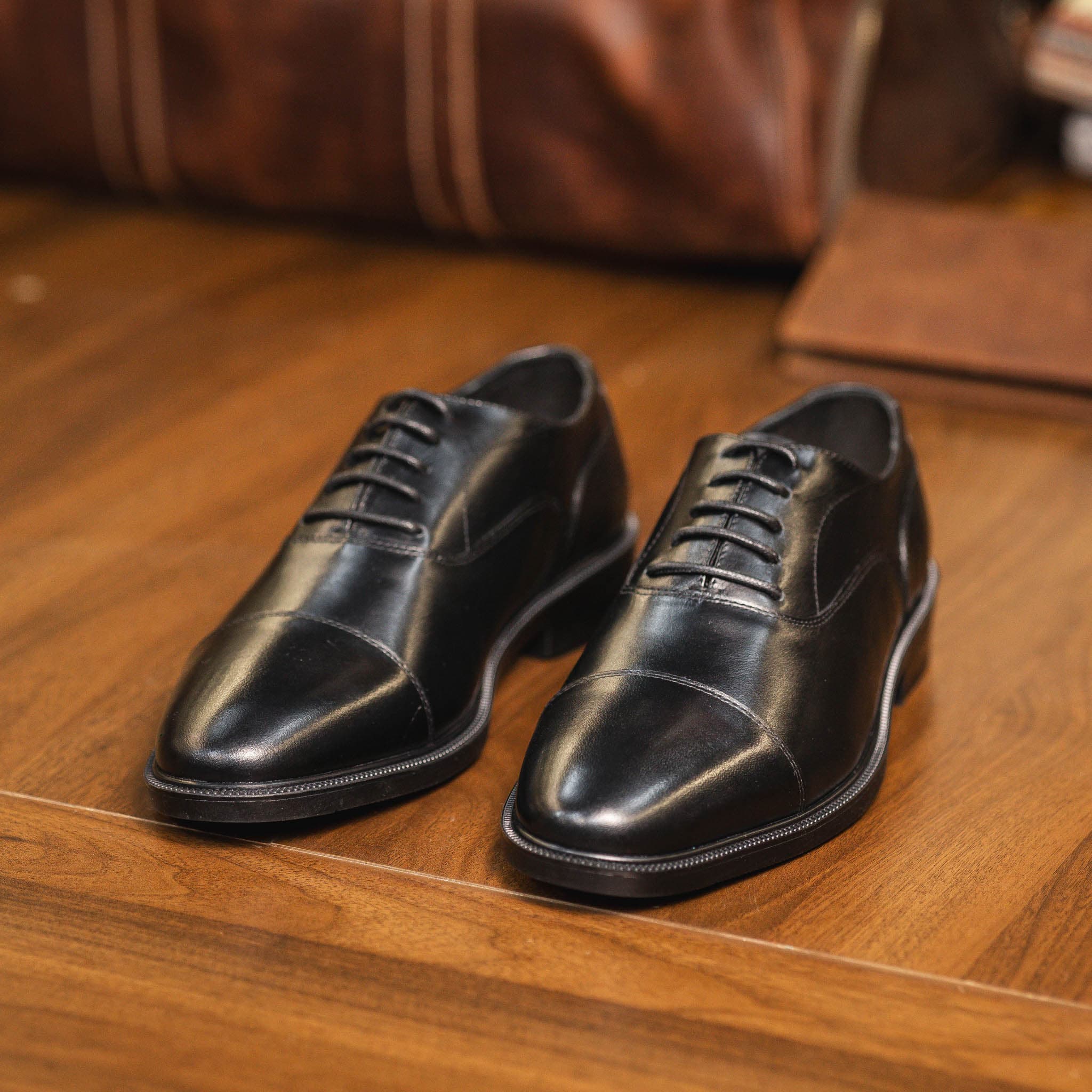 Giày Beckman Oxford Captoe AD - Đen 15