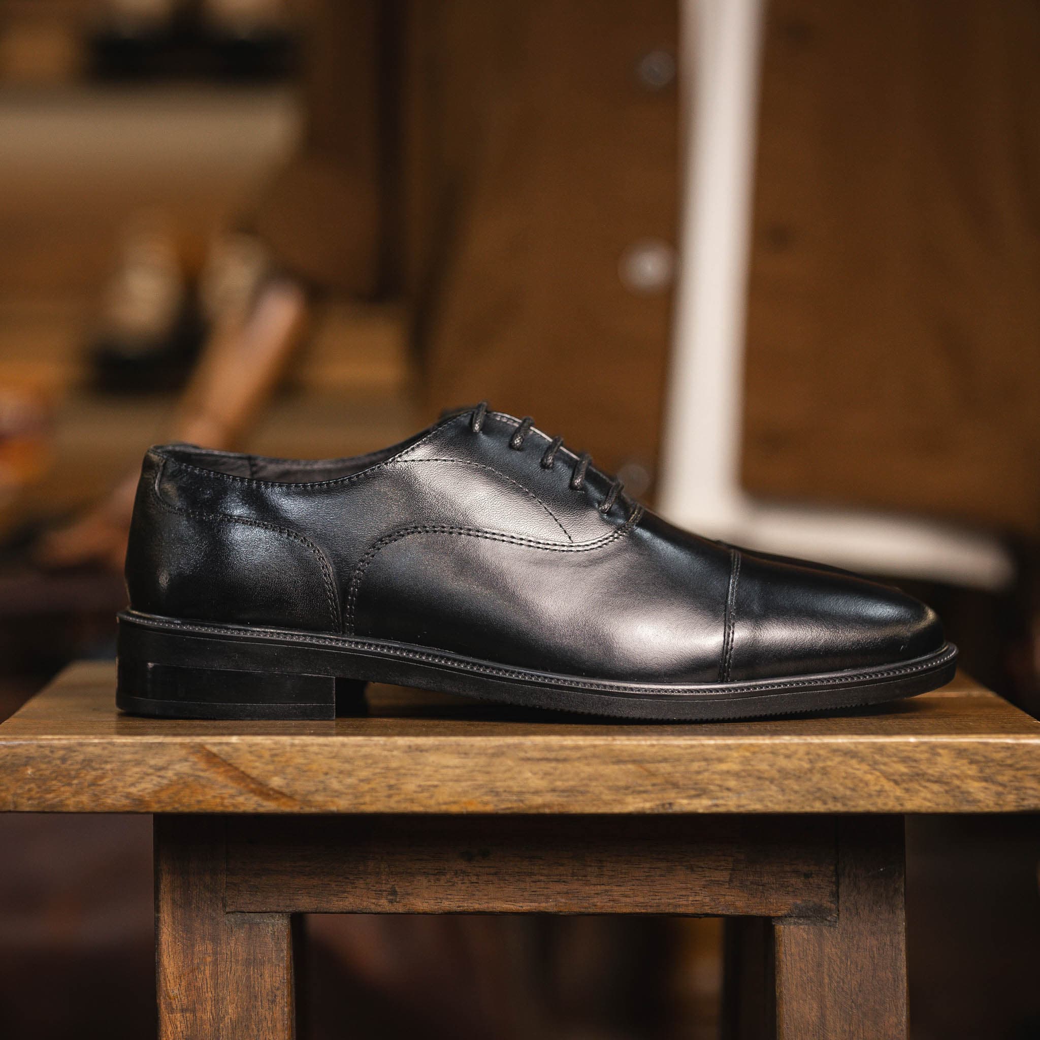 Giày Beckman Oxford Captoe AD - Đen 1