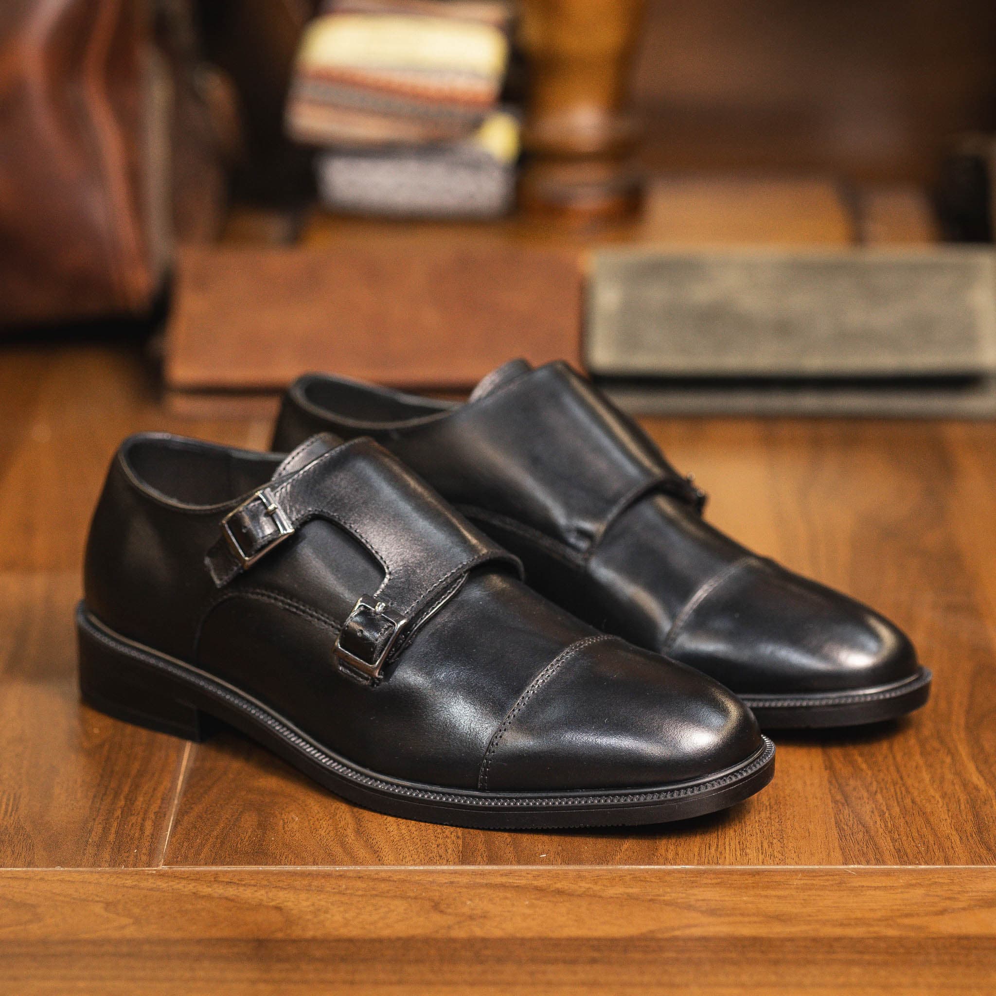 Giày Beckman Double Monkstrap AD - Đen