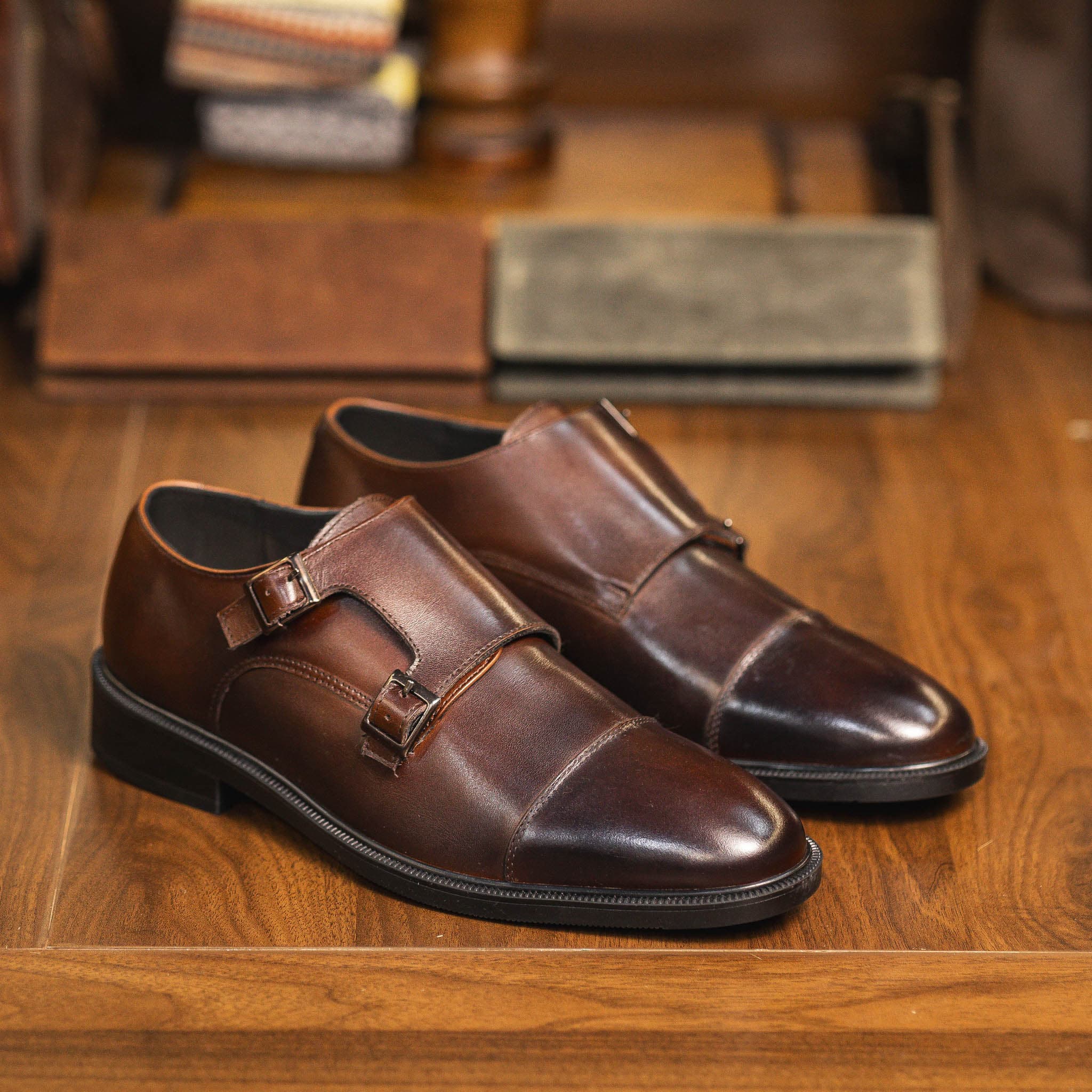 Giày Beckman Double Monkstrap AD - Nâu