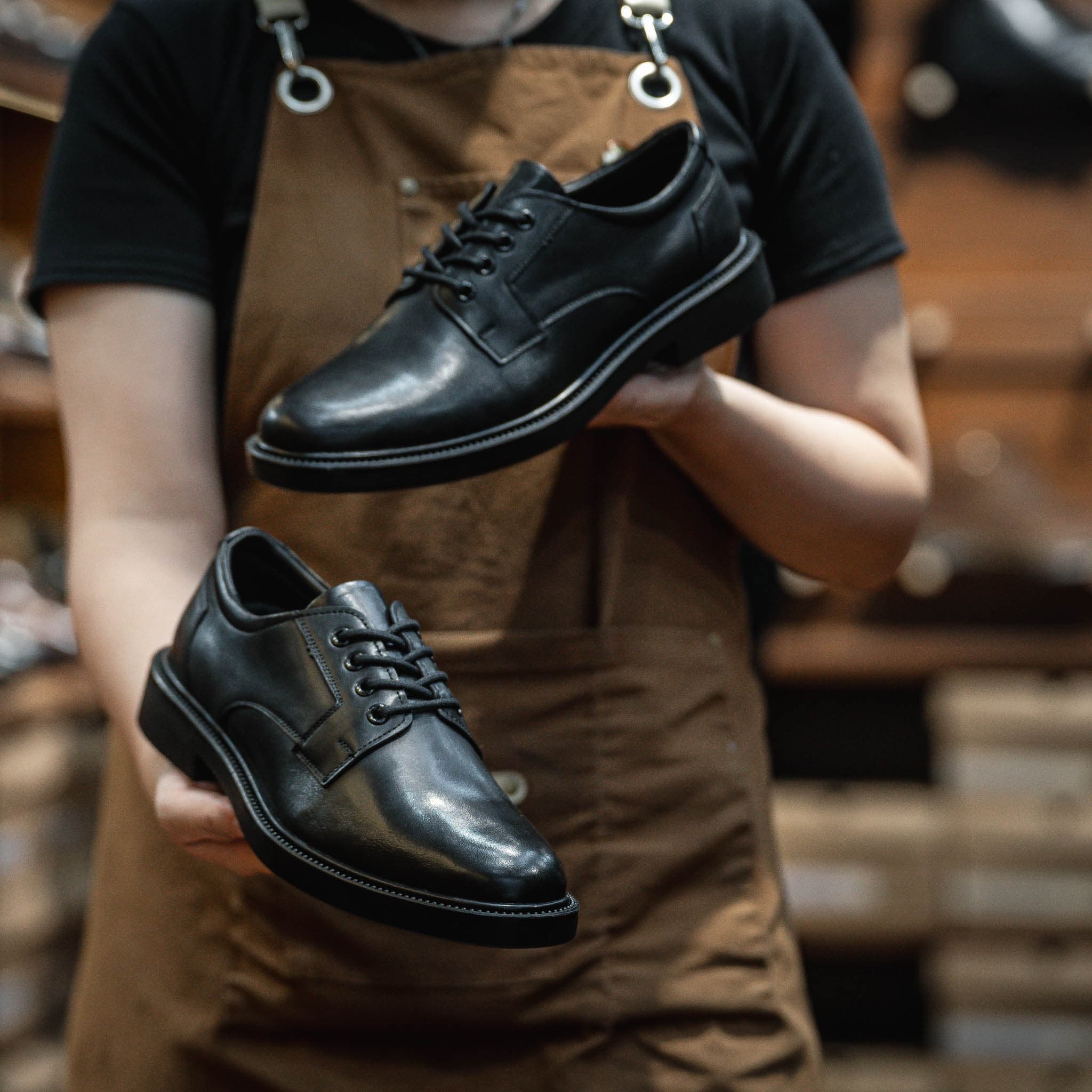 Giày Derby Classic dòng Brandy Beckman- Đen Patina 9