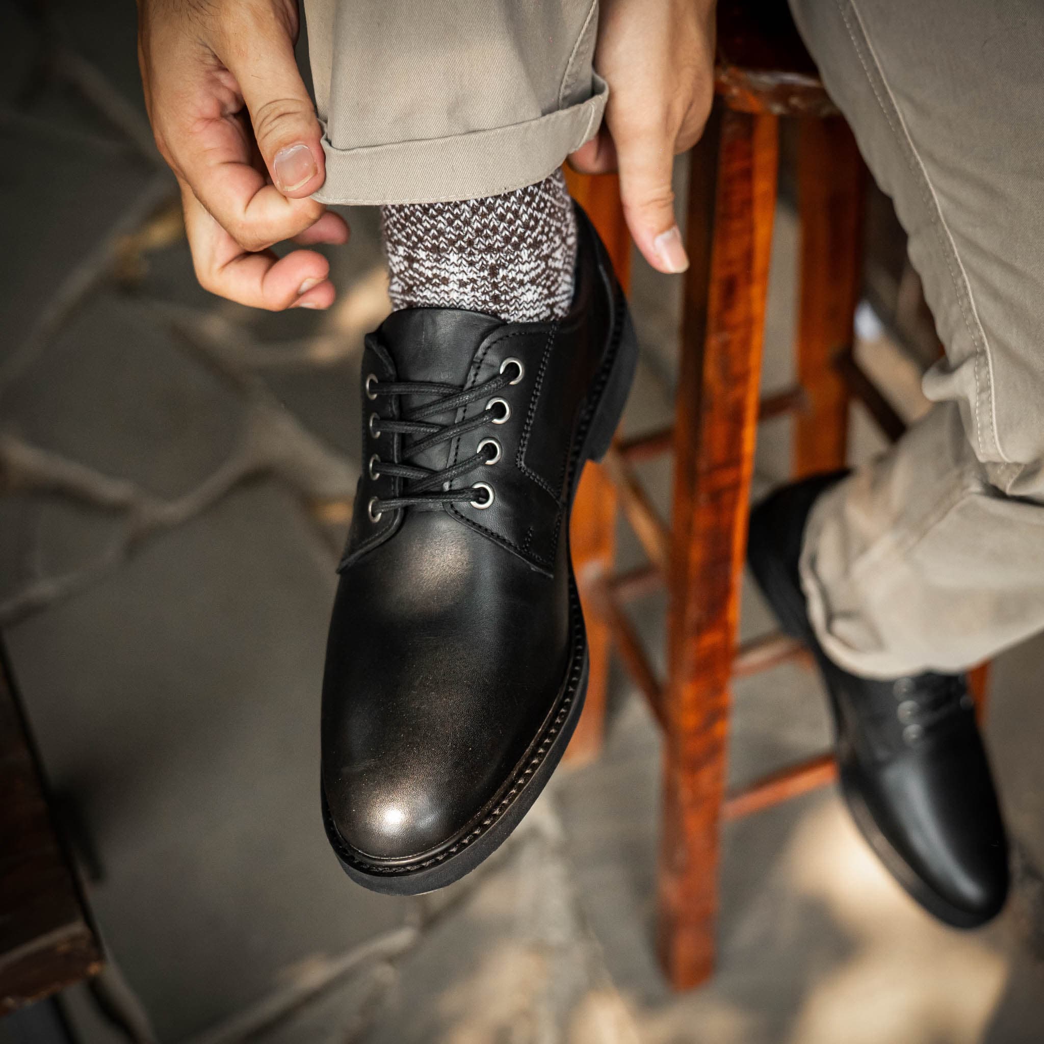 Giày Derby Classic dòng Brandy Beckman- Đen Patina 13