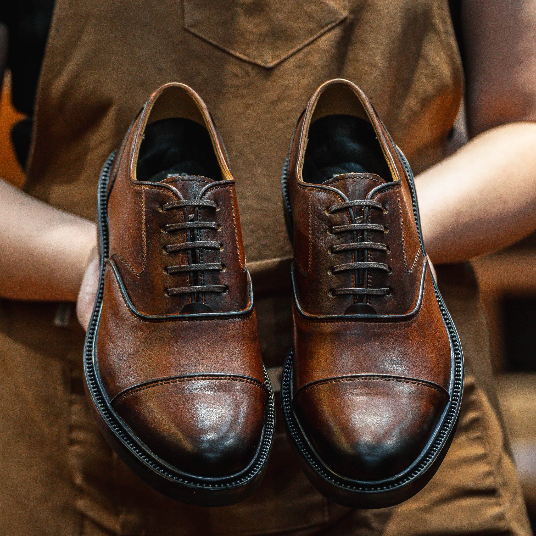 Giày Oxford Captoe Casual dòng Red Gin Beckman - Nâu Patina 10