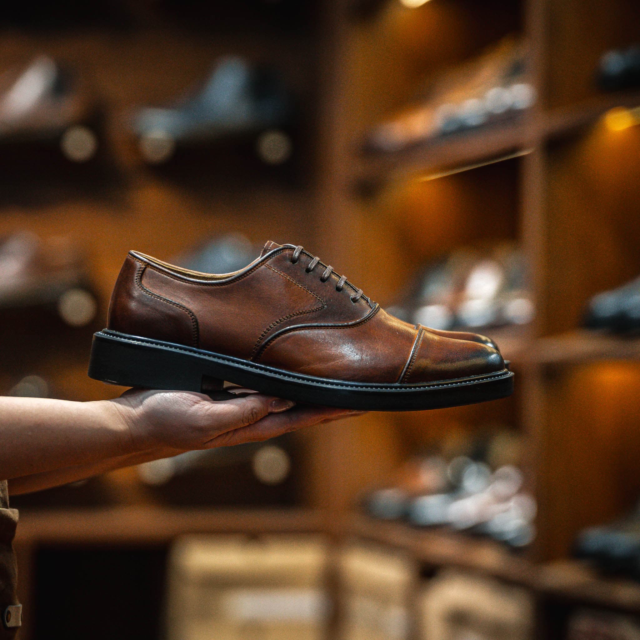 Giày Oxford Captoe Casual dòng Red Gin Beckman - Nâu Patina 11