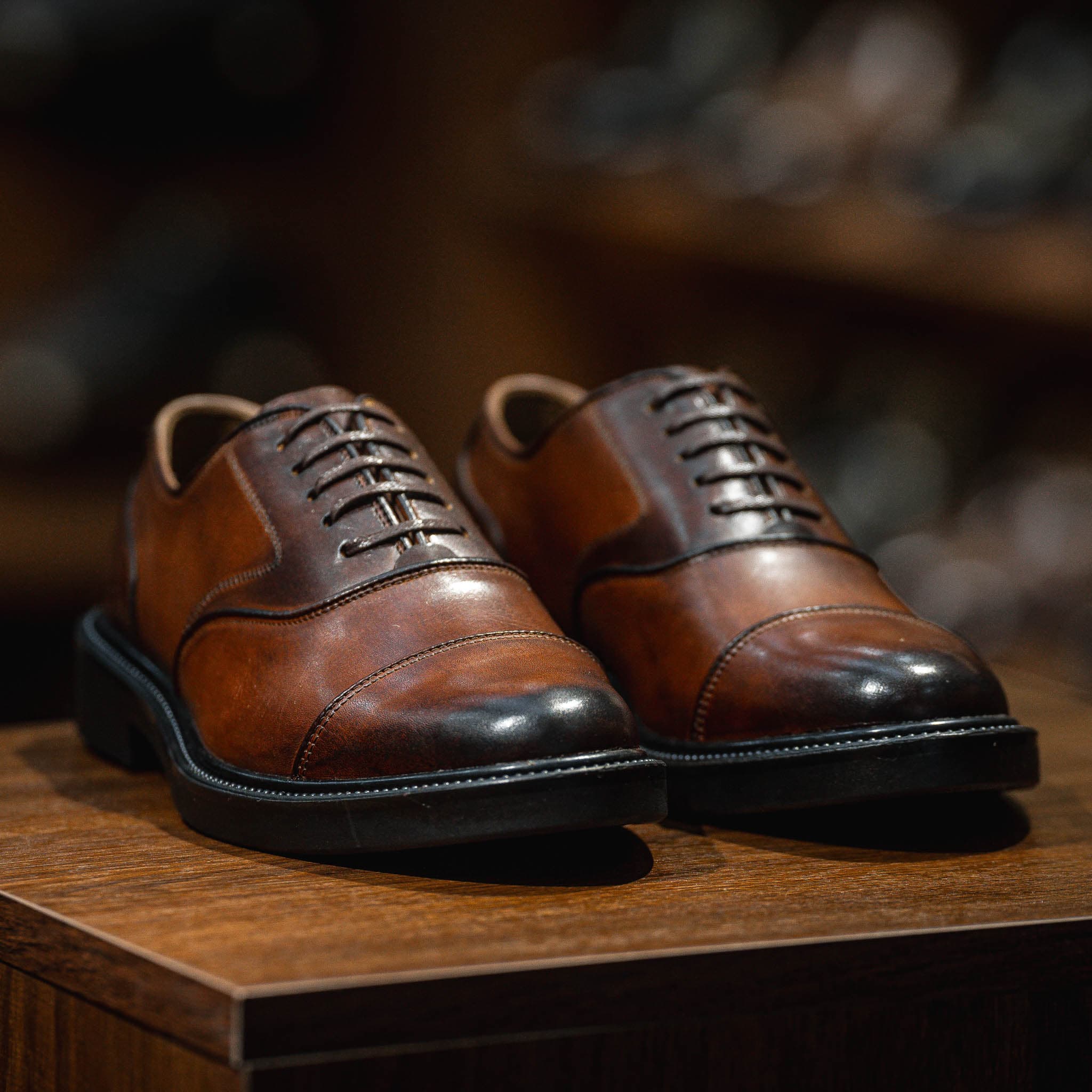 Giày Oxford Captoe Casual dòng Red Gin Beckman - Nâu Patina 1