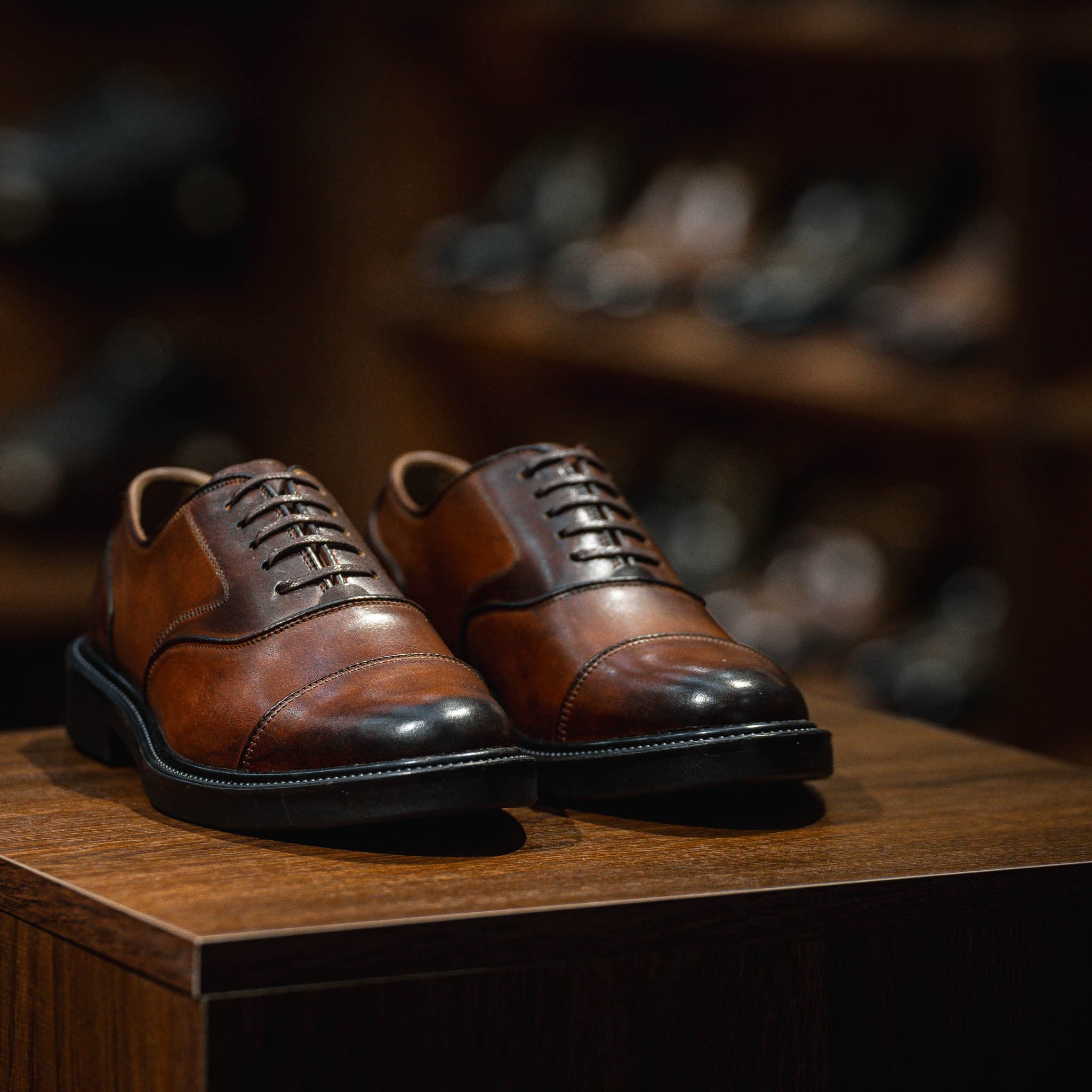 Giày Oxford Captoe Casual dòng Red Gin Beckman - Nâu Patina 2