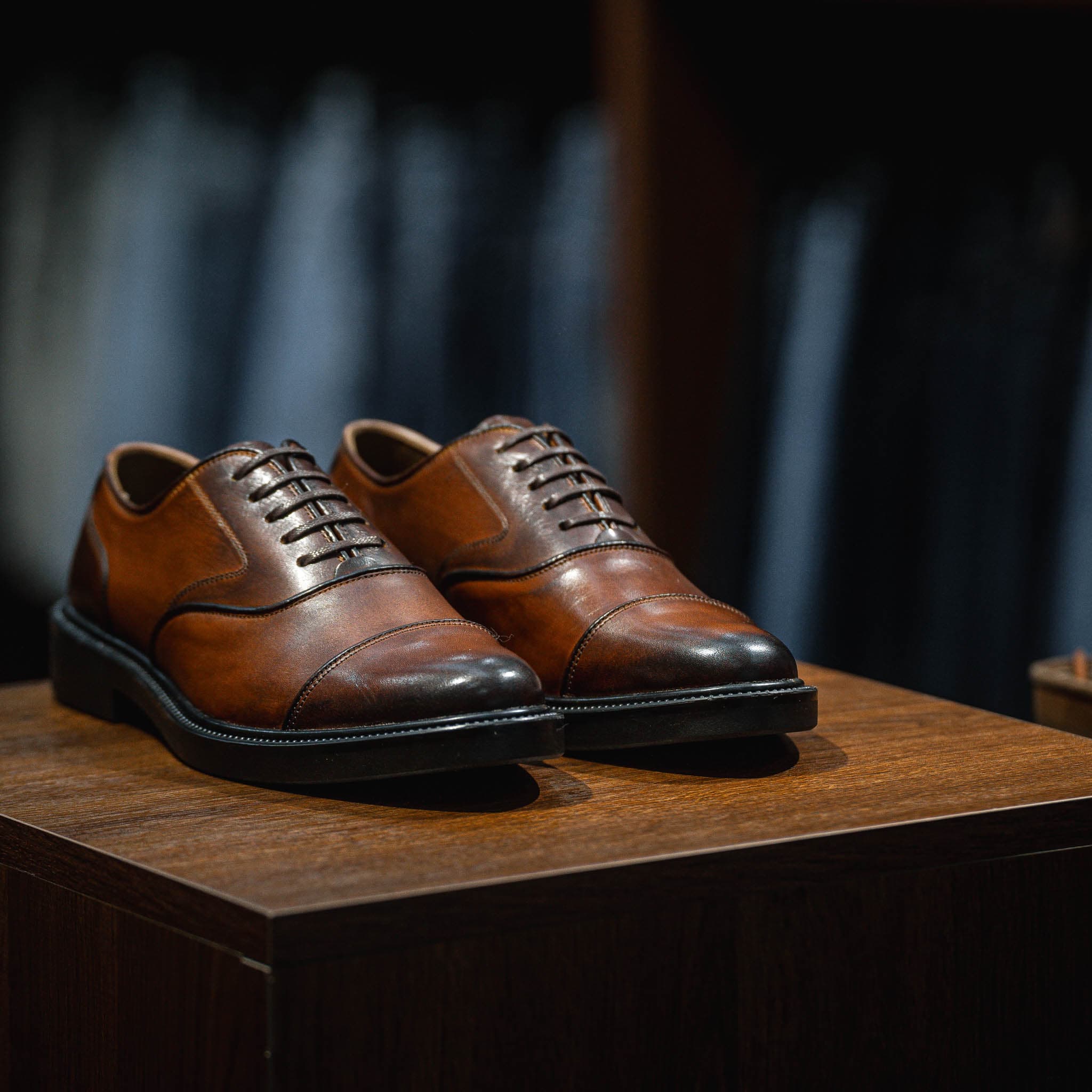 Giày Oxford Captoe Casual dòng Red Gin Beckman - Nâu Patina 3