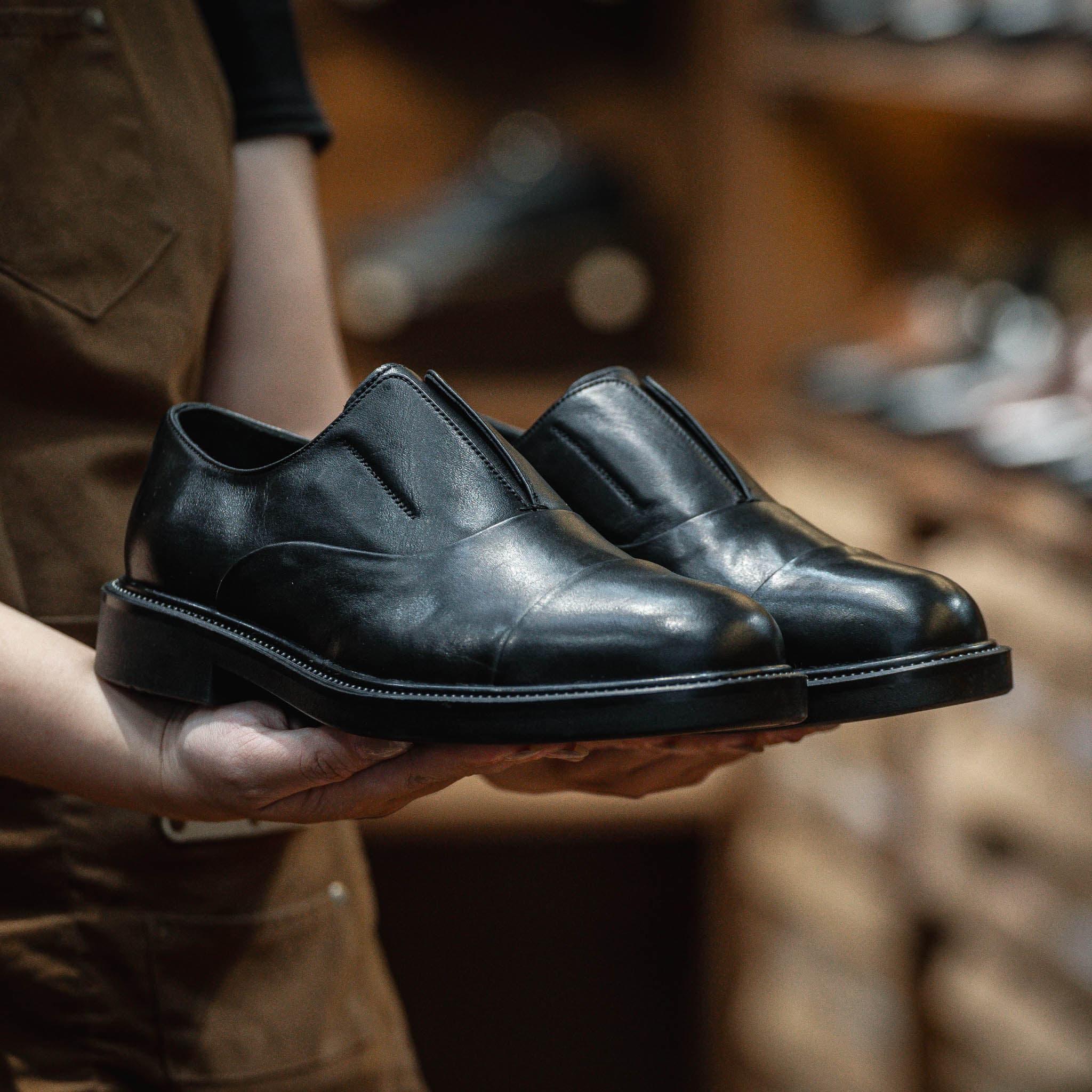 Giày Oxford Slipon dòng Pisco Beckman - Đen Patina 12