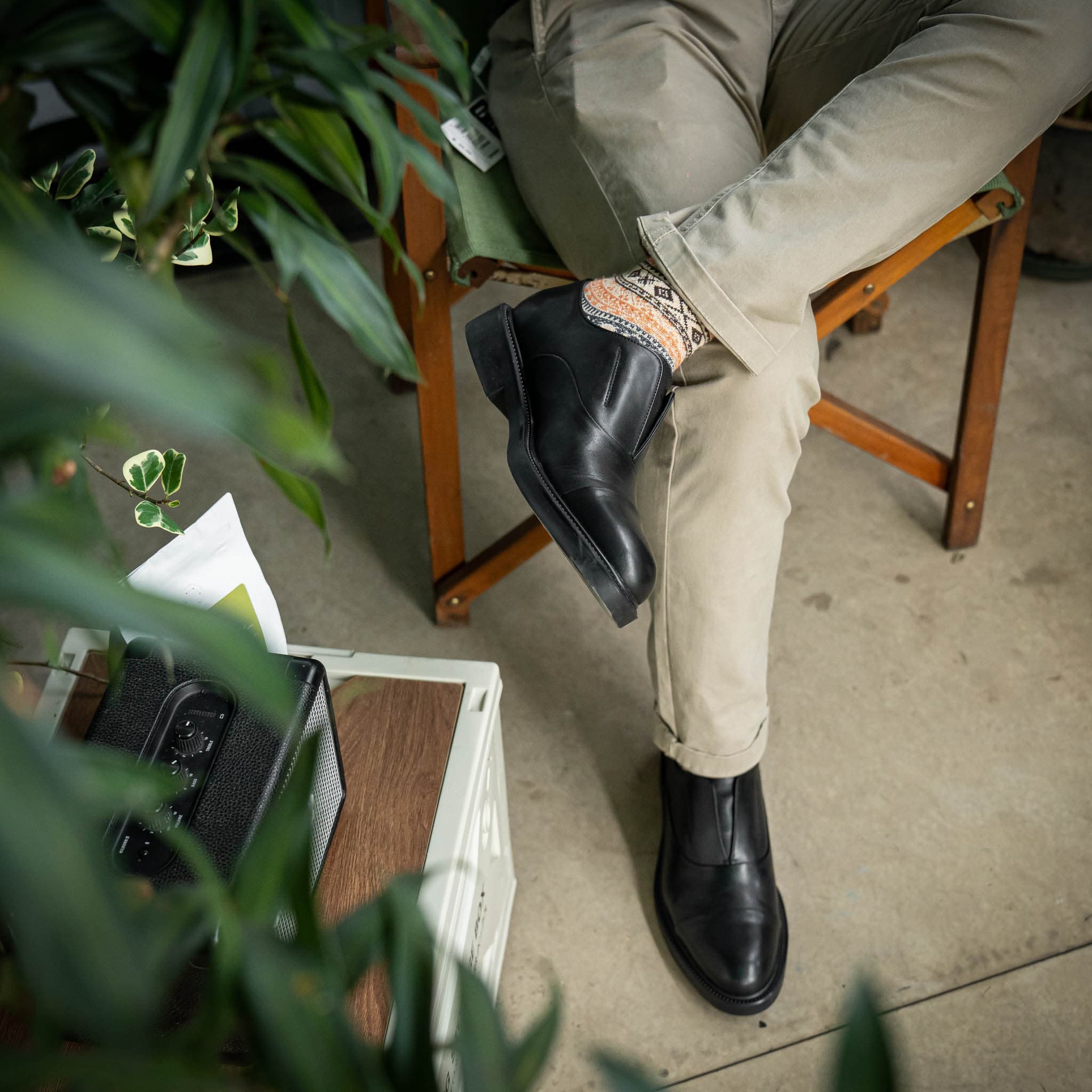 Giày Oxford Slipon dòng Pisco Beckman - Đen Patina 14