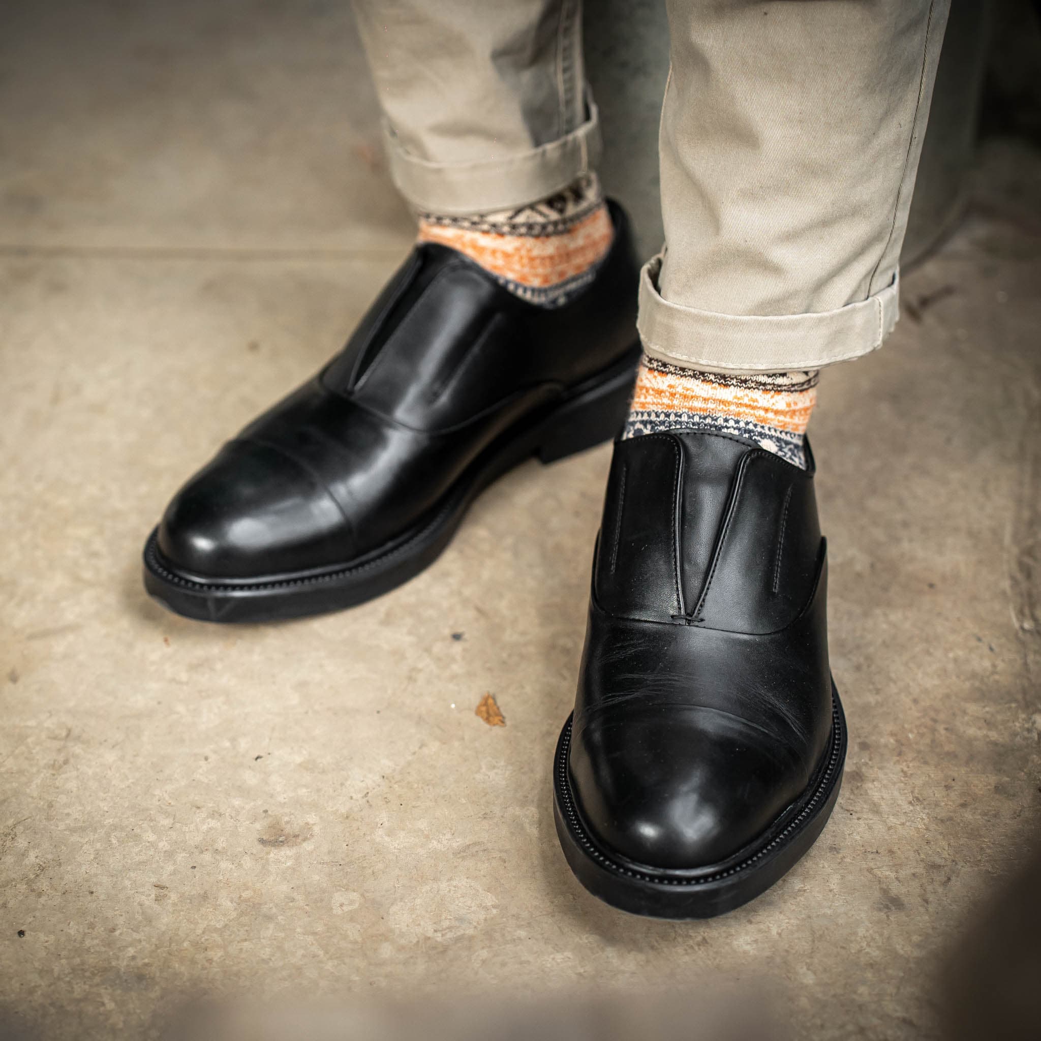 Giày Oxford Slipon dòng Pisco Beckman - Đen Patina 15