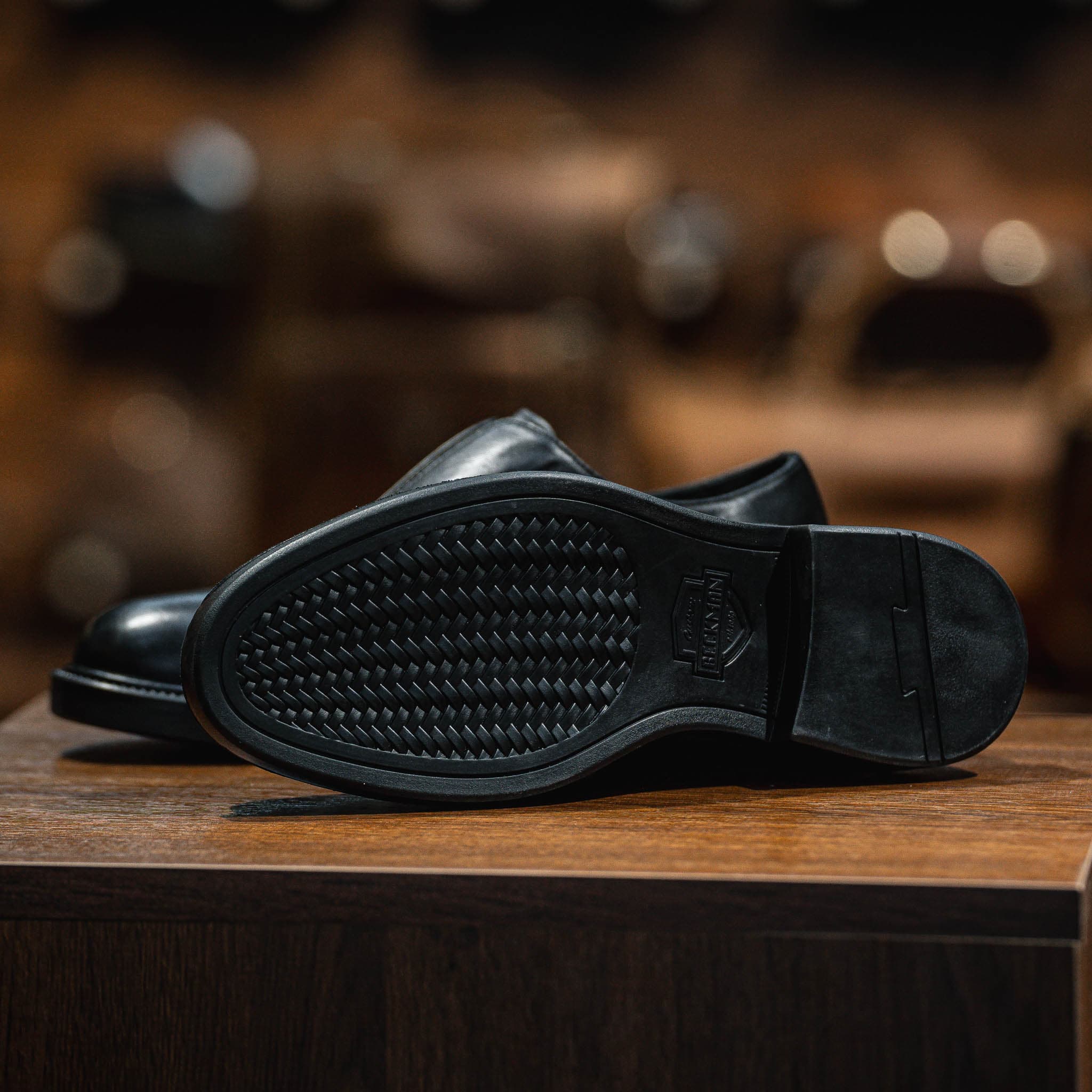 Giày Oxford Slipon dòng Pisco Beckman - Đen Patina 3