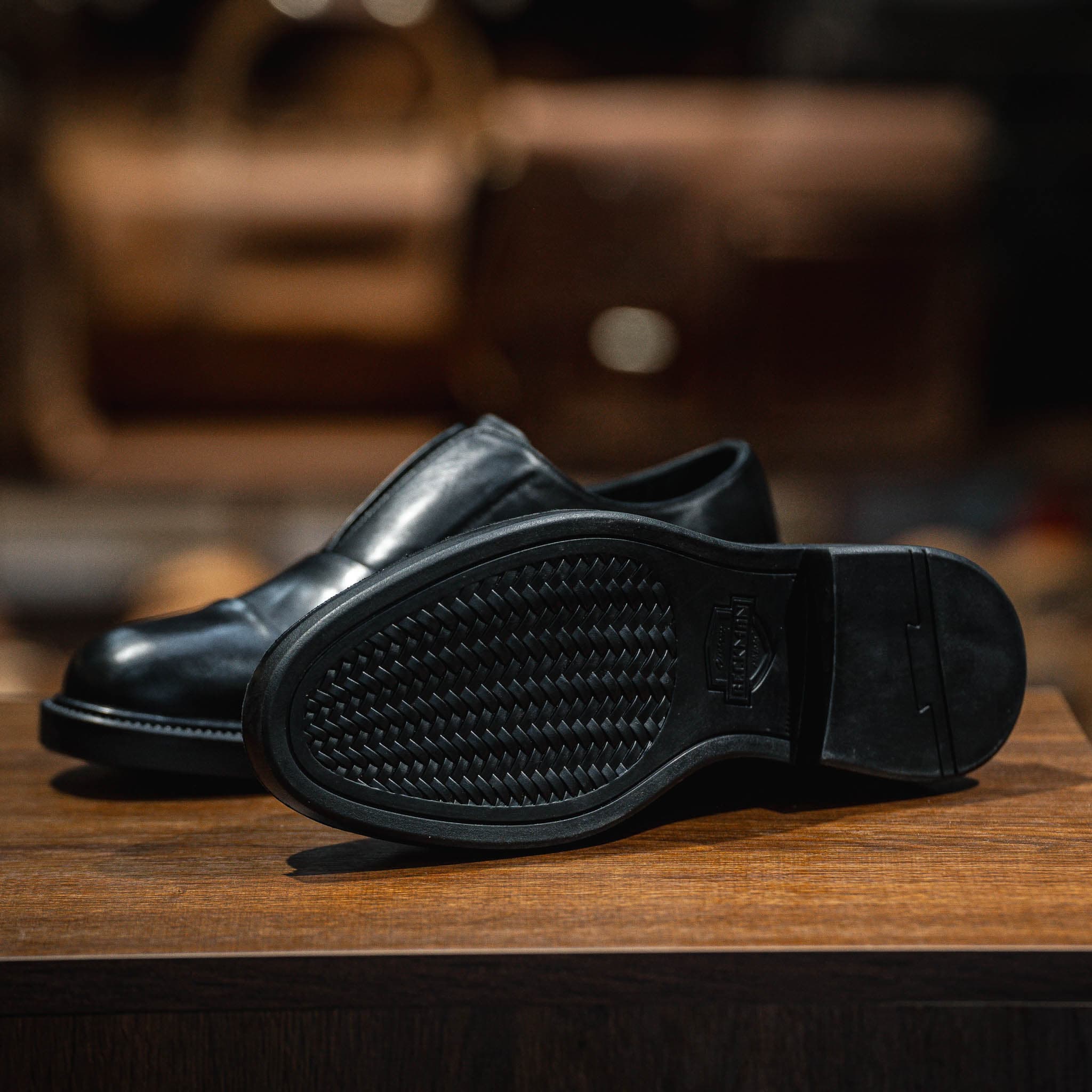 Giày Oxford Slipon dòng Pisco Beckman - Đen Patina 4