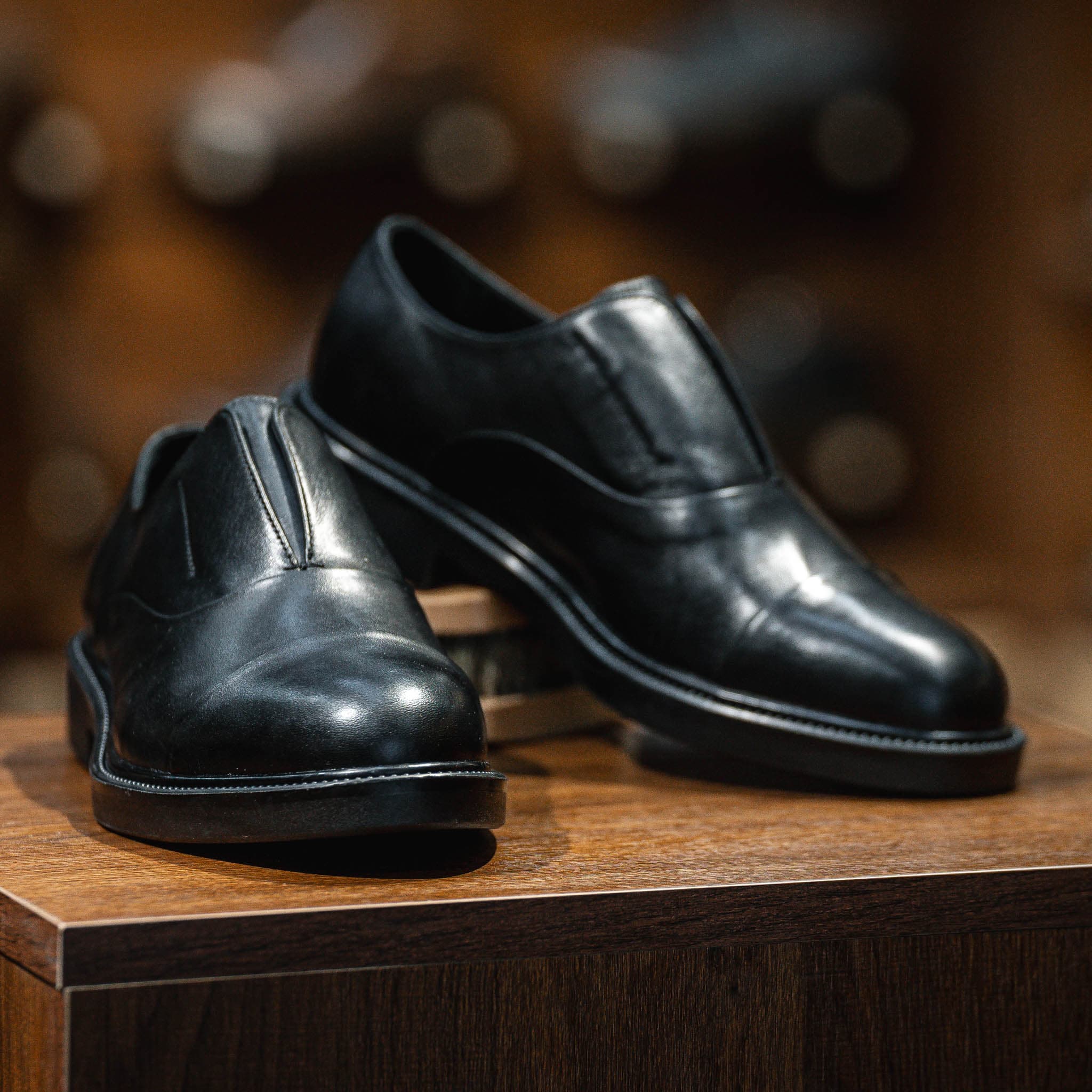 Giày Oxford Slipon dòng Pisco Beckman - Đen Patina 5