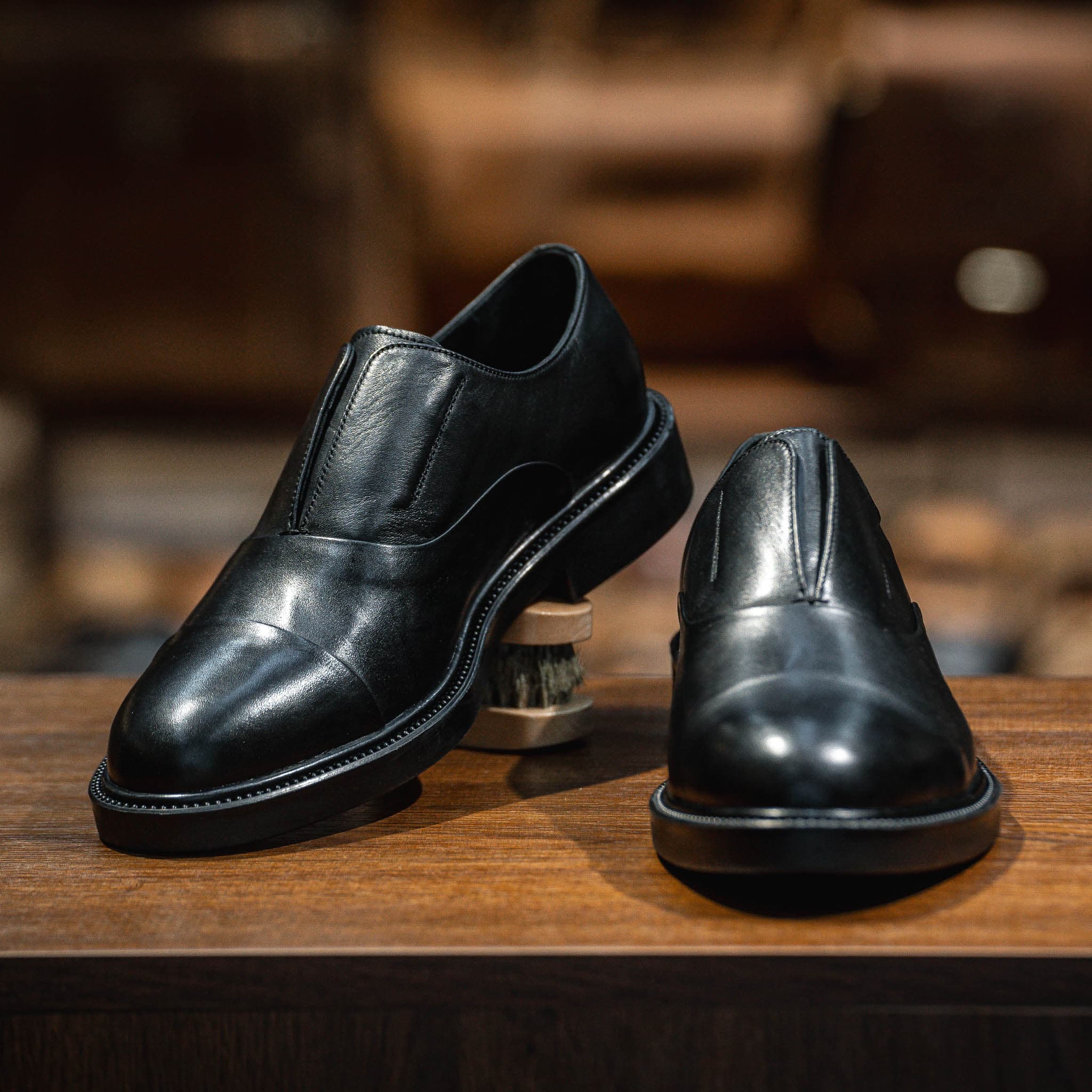 Giày Oxford Slipon dòng Pisco Beckman - Đen Patina 6
