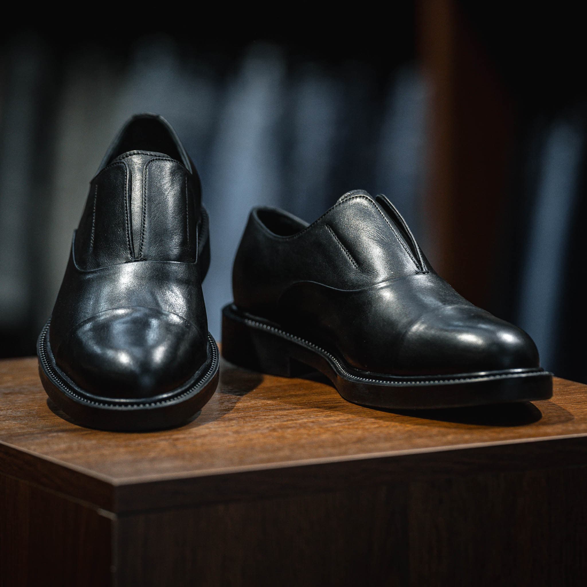 Giày Oxford Slipon dòng Pisco Beckman - Đen Patina 7