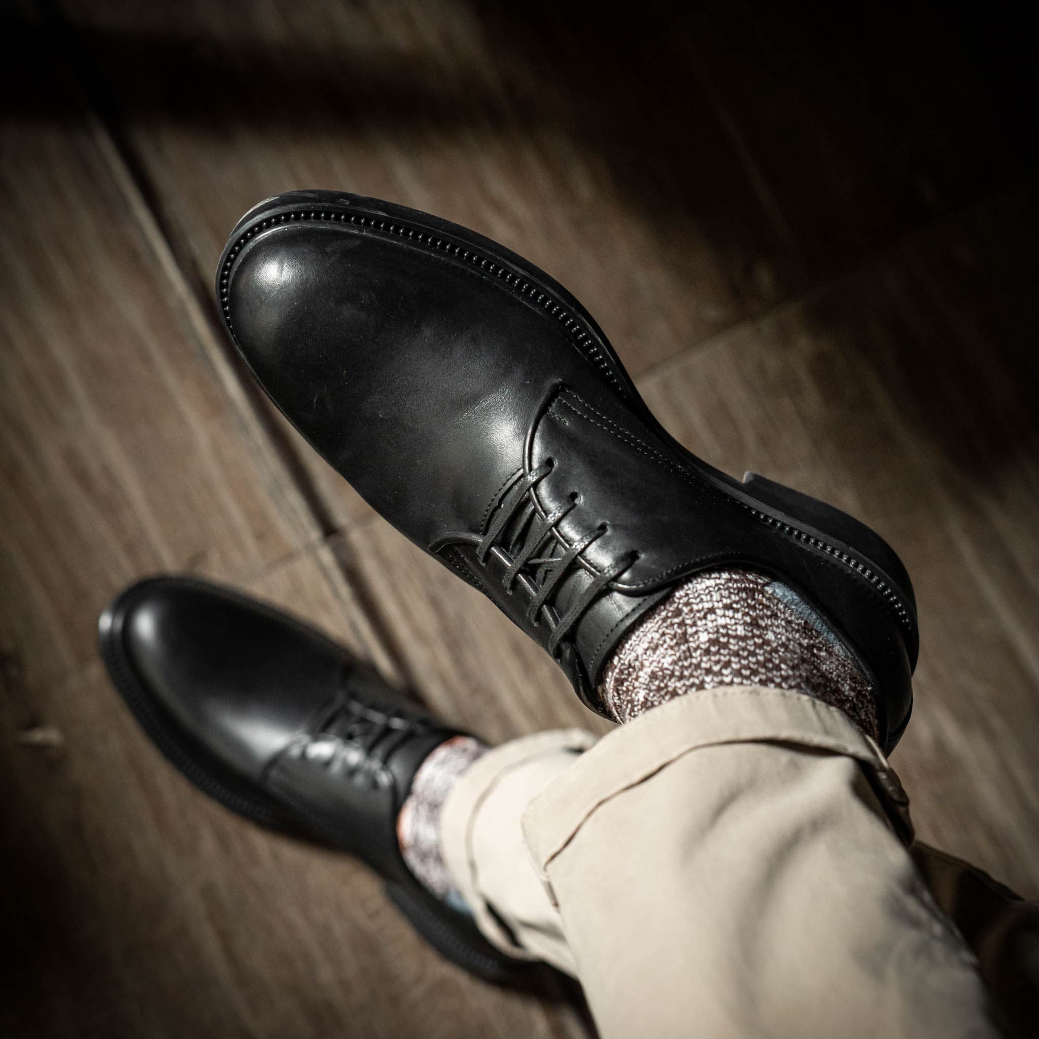 Giày Derby Classic dòng Amarula Beckman- Đen Patina 13