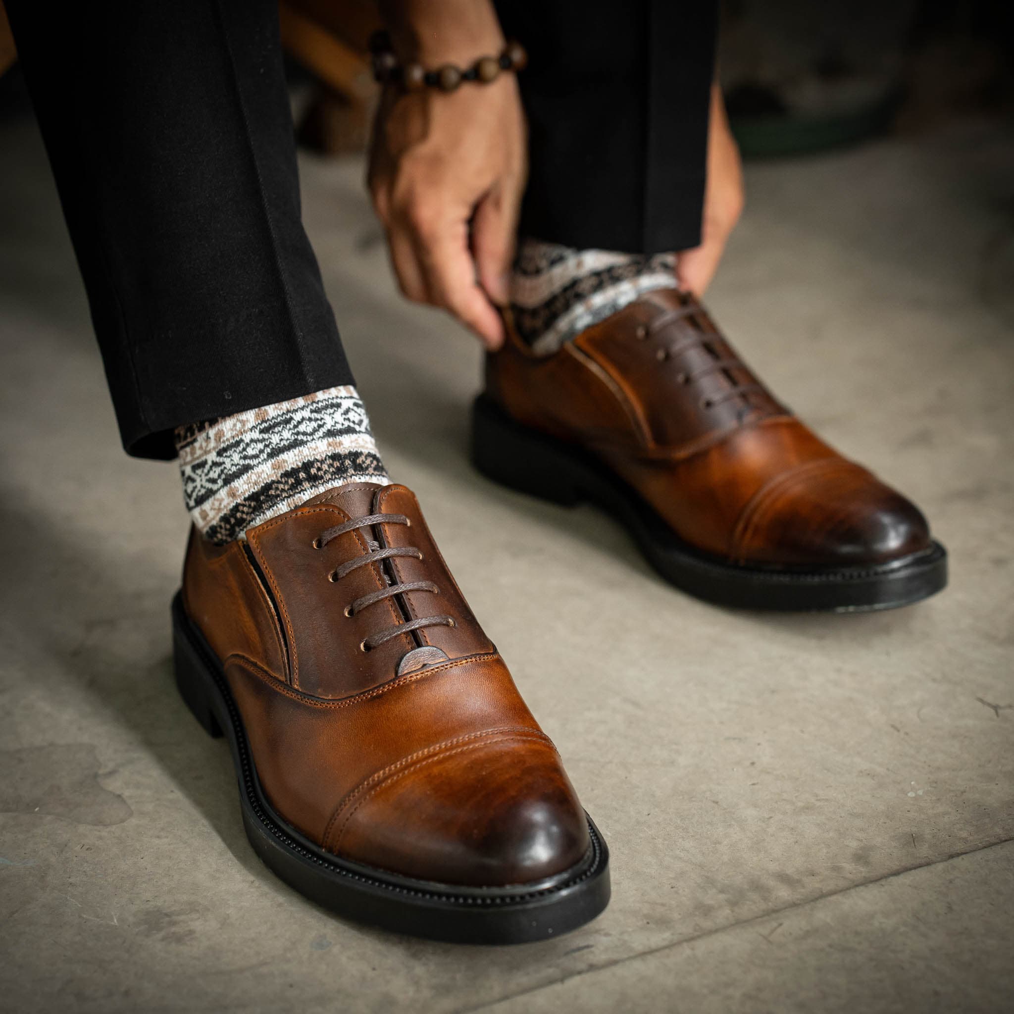 Giày Oxford dòng Remy Martin Beckman - Nâu Patina 1