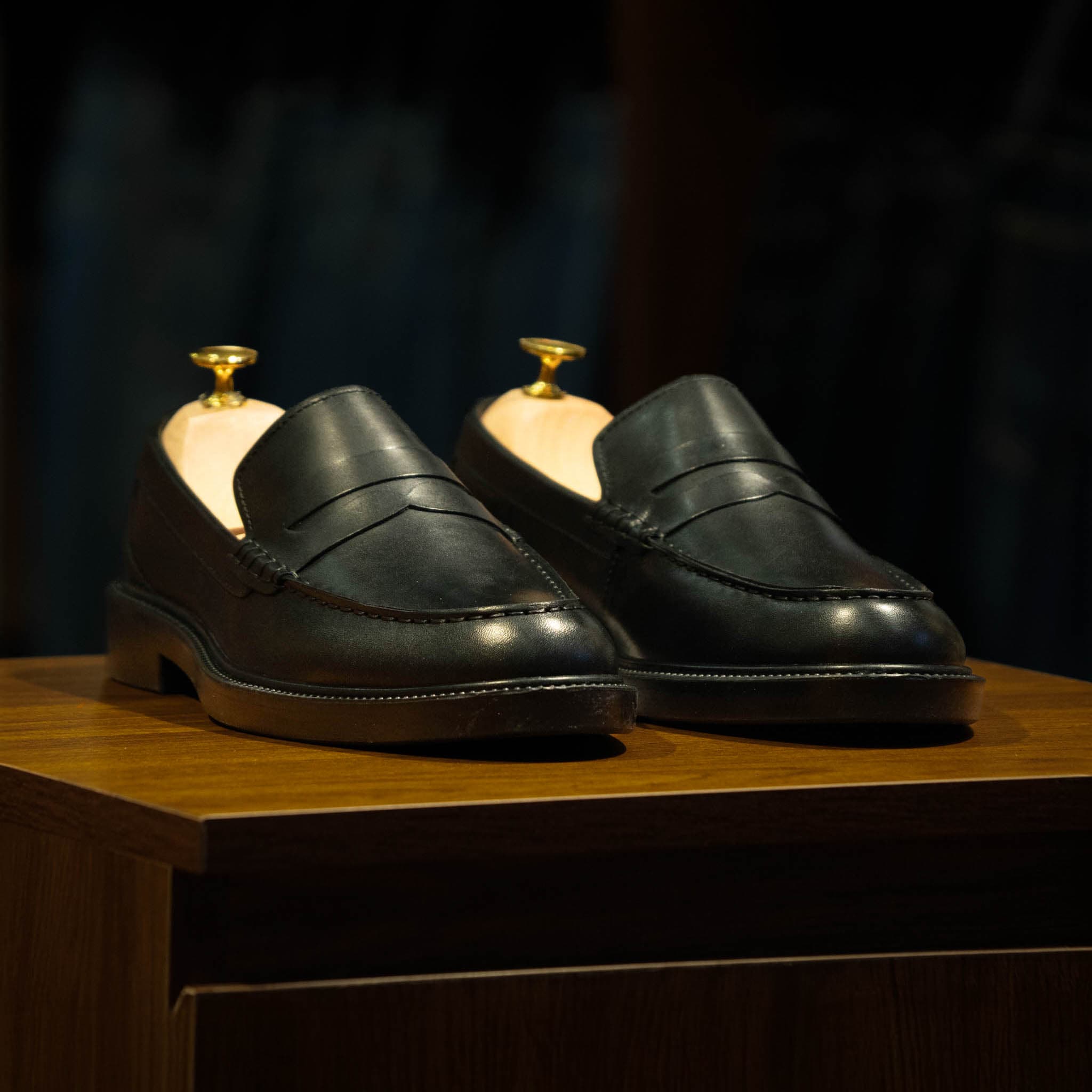 Giày Beckman Penny Loafer HA - Đen Patina