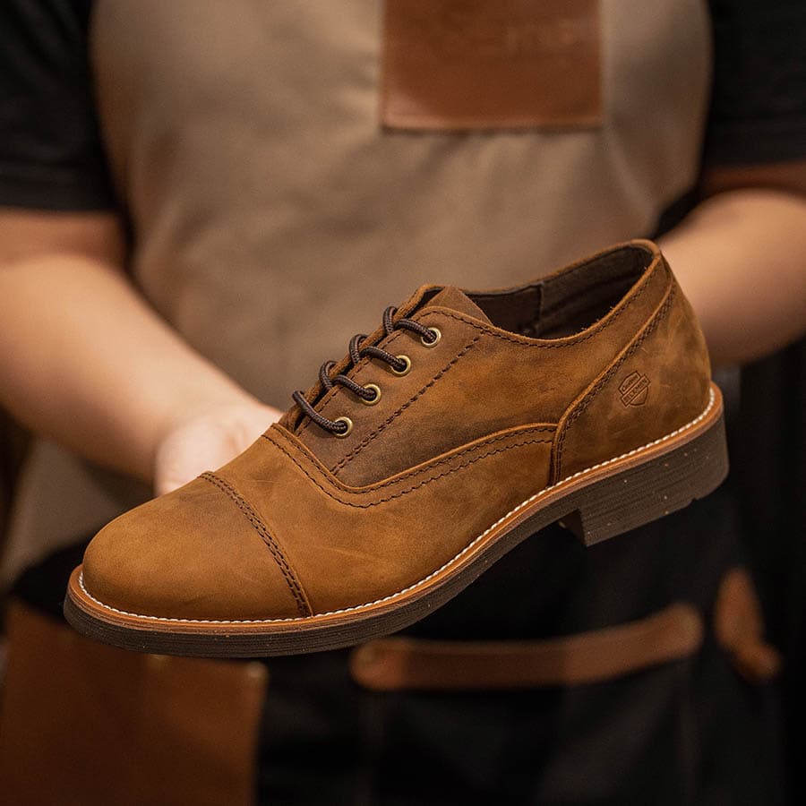 Giày Oxford Captoe 4 Lỗ BM- Bò 4