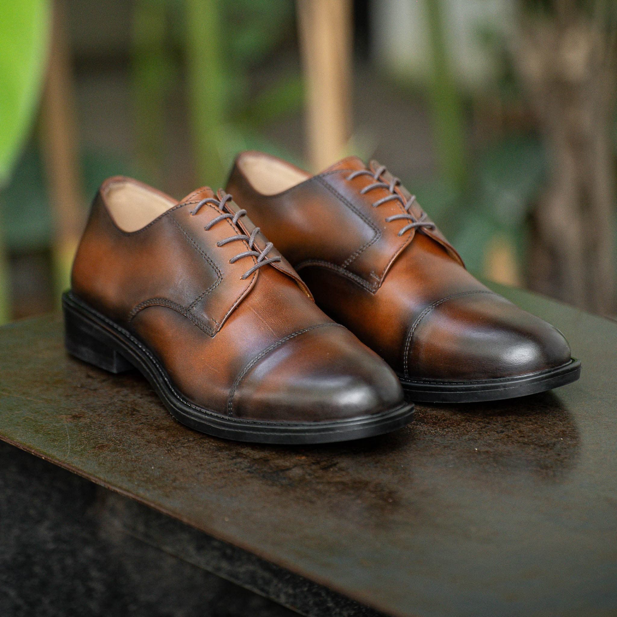 Giày Derby Captoe Classic Parisian - Nâu Patina