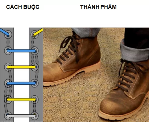Cách cuộc dây giày boot đôi
