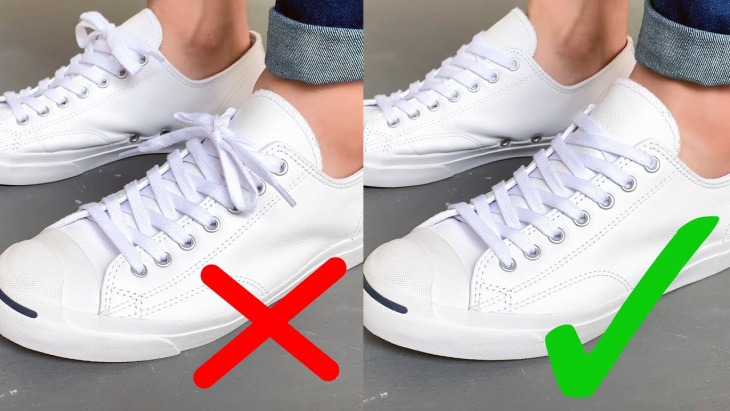 cách giấu dây giày theo kiểu đan chéo đẹp mắt