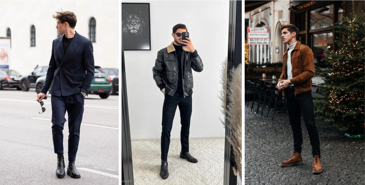 Một số outfit phối đồ cùng chelsea boot nam da bò